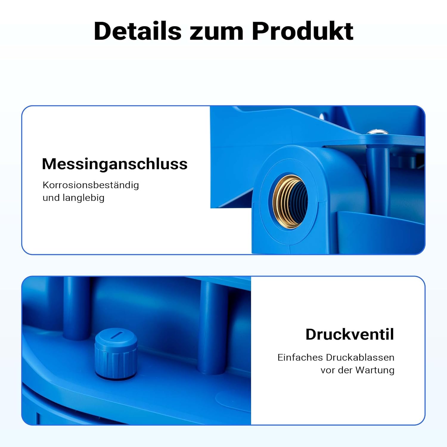 Naturewater NW-BR10B3 2-stufiger Wasserfilter, Doppelfilter, 5 µ, 20,67 mm (1/2 Zoll), Durchmesser 62 mm PP-Kartusche, Filterwandhalterung, Filterschlüssel, Sedimentfilter, Aktivkohleblock – Bild 6