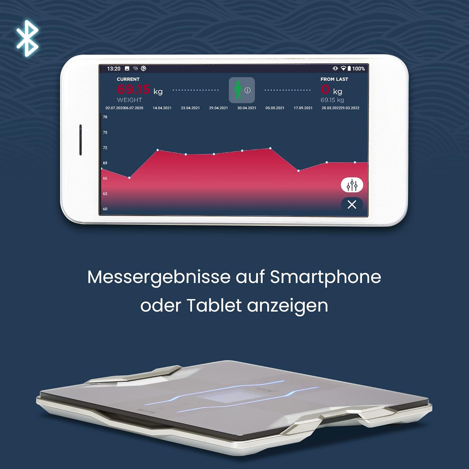 Tanita RD-953 Körperanalysewaage Platin | Personenwaage digital mit Bluetooth & App | Dual-Frequenz-Technologie, 11 Messwerte, Muskelqualitätsfaktor | Körperwaage mit Körperfettanalyse – Bild 7