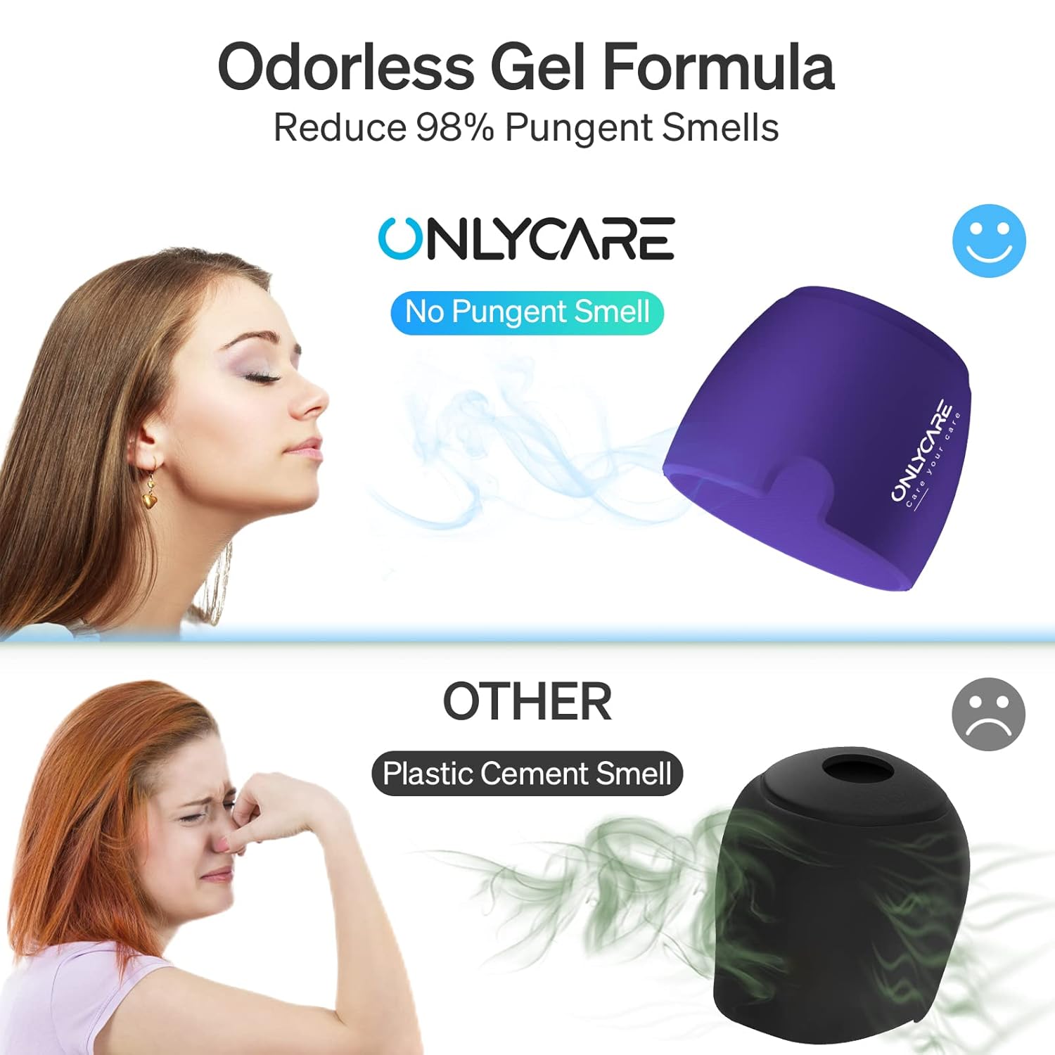 ONLYCARE Migränemaske, verbesserte Kühlmaske, Schlafmaske, Kühlkappe, Kühlhaube, 360°-Gel-Surround-Kühlpads zur Linderung von Migräne, Kopfschmerzen, Stress (lila) – Bild 3