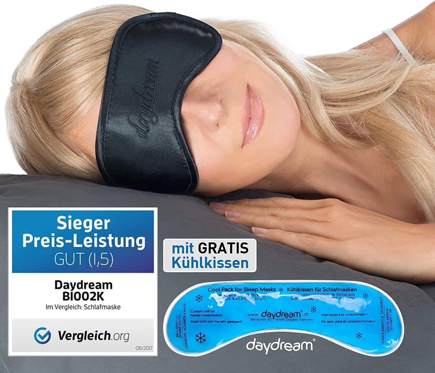 Daydream Schlafmaske für Damen und Herren, Testsieger, Schlafbrille und Augenmaske – Bild 2