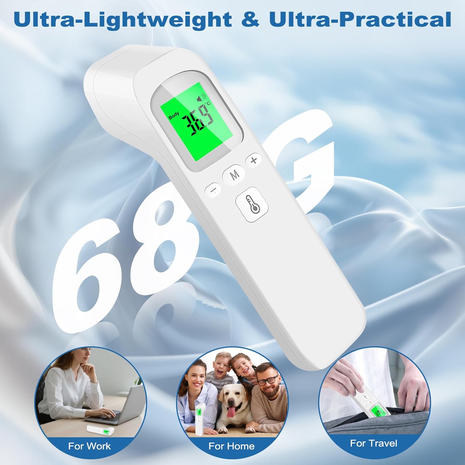 Fieberthermometer für Baby, Kinder, Erwachsene, Infrarot-Thermometer, Fieber-Stirn, digitales kontaktloses Stirnthermometer, digitales Infrarot-Thermometer, Neugeborene mit Fieberalarm, LCD-Display – Bild 7