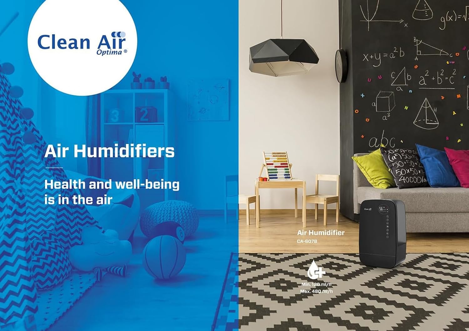 Clean Air Optima CA-607B Smart Luftbefeuchter mit Ionisator und Aromatherapie – Befeuchtungsleistung max. 480 ml/h – Wassertankinhalt 5,5 Liter – Geeignet für Räume bis 65 m²/160 m³ (Schwarz) – Bild 7