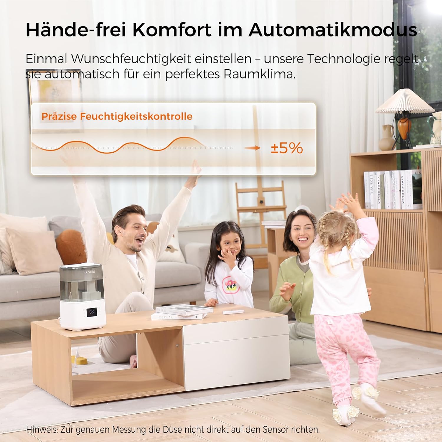 Luftbefeuchter Schlafzimmer für den 4,5L Warm- und Kaltnebel, Ultraschall Luftbefeuchter mit Fernbedienung & Hygrostat, Top-Fill,45h Laufzeit, 28dB Leise, Timer, Auto-Abschaltung, HU-802 – Bild 3