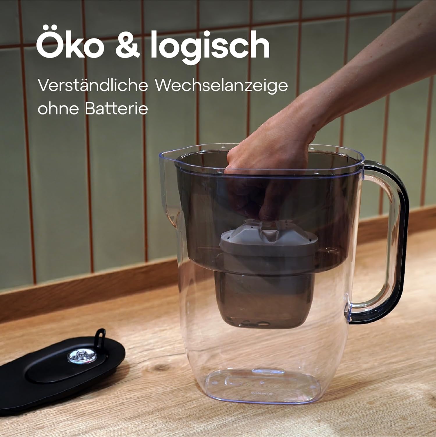 AQUAPHOR Frischwasserfilterkanne 3,2 L – Filterkanne mit 1 Maxfor+ Kartusche – Trinkwasserfilter reduziert Kalk & Chlor – Für Kaffee, Tee & Trinkwasser – Schwarz – Bild 7