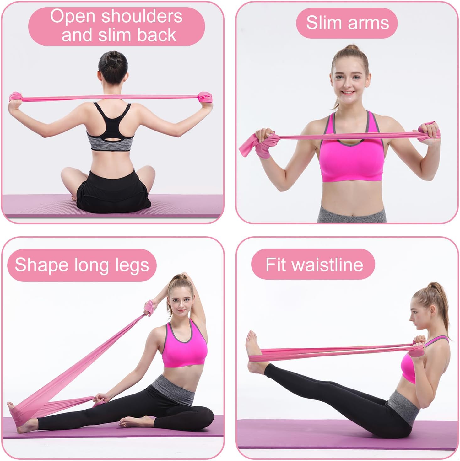 2er-Set Fitnessband & Widerstandsband – Latex-Widerstandsbänder für Ganzkörpertraining, Fitnessbänder, Widerstandsbänder, Widerstandsbänder, ideal für Anfänger – Bild 5