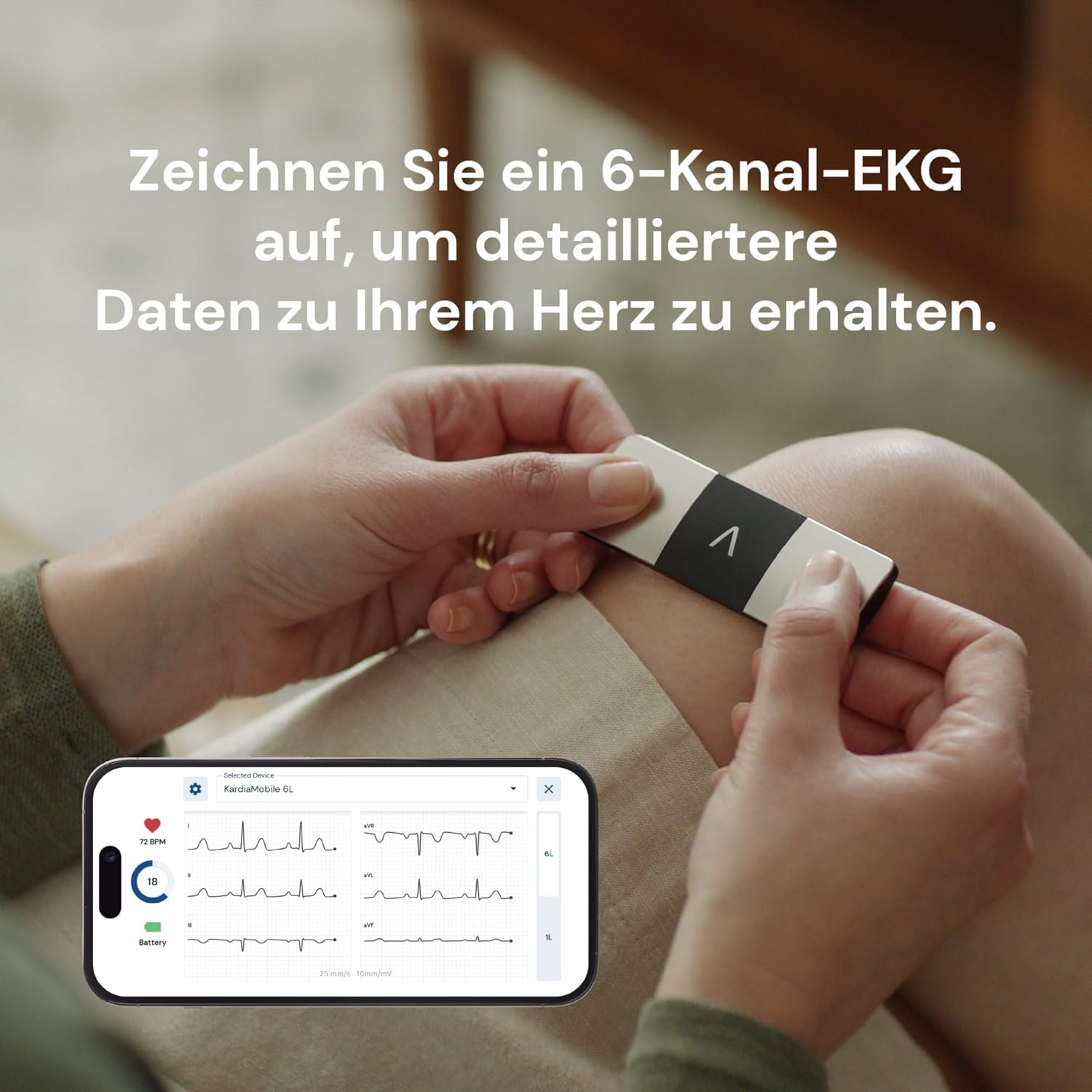 Persönlicher 6-Kanal-EKG-Herzfrequenzmonitor von KardiaMobile – sechs Ansichten des Herzens, erkennt Vorhofflimmern, schnelle Ergebnisse – Bild 3