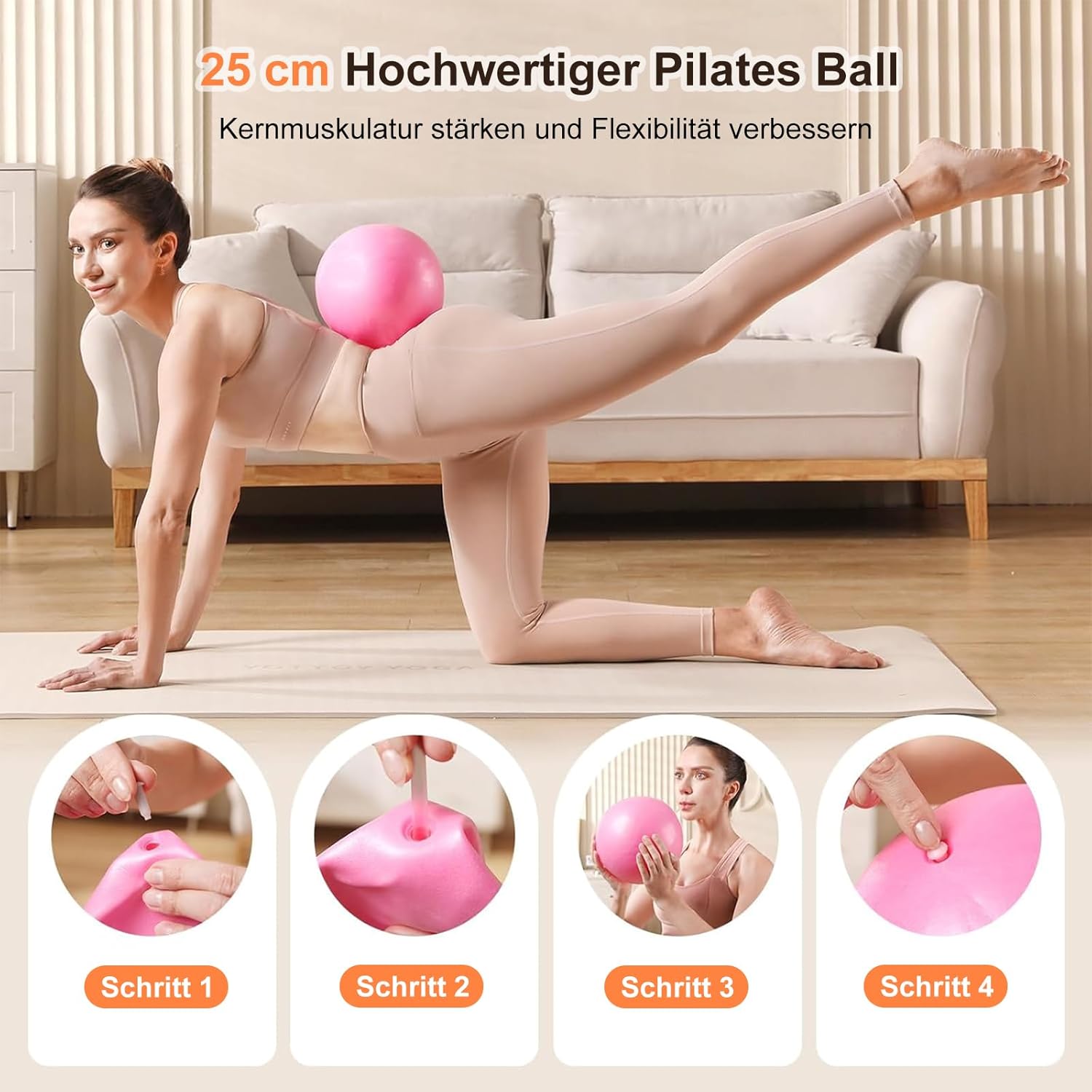 Pilates-Ring-Set, Pilates Essential Kit für Zuhause, 13-teiliges Pilates-Zubehör-Set mit Magic Circle mit Pilates-Ball, Yoga-Ring, 5 Widerstandsbändern, Trainingsanleitung und Tasche – Bild 3