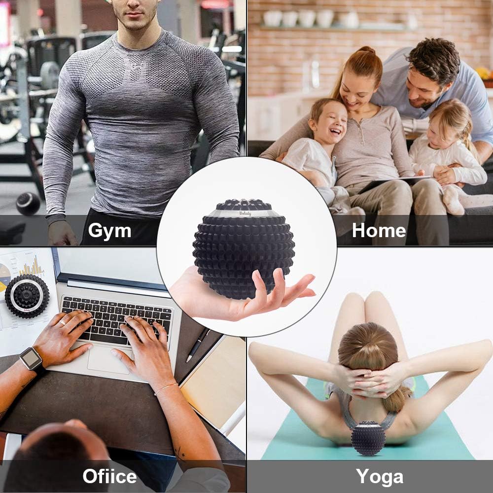 Elektrischer Massageball, vibrierender Massageball, Faszienball zur Selbstmassage für Muskeln und Plantar, über USB wiederaufladbar, Schmerzlinderung, Muskelverspannungen – Bild 7