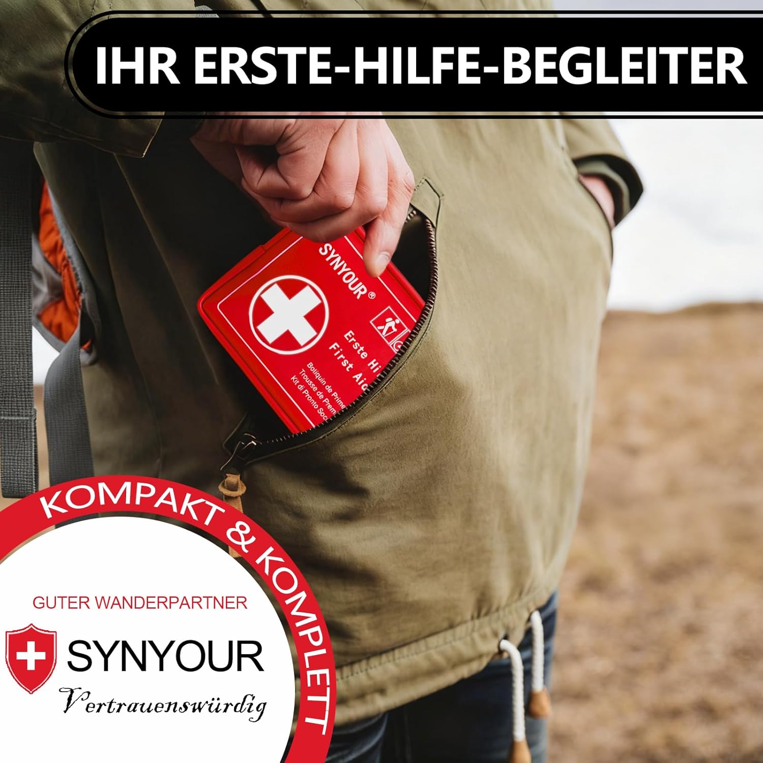 Mini-Erste-Hilfe-Set, 80-teilig, Reiseapotheke für Outdoor-Reisen, Wandern, Fahrrad, Camping, Zuhause, Kinder, Urlaub, Erste-Hilfe-Tasche, klein – Bild 5