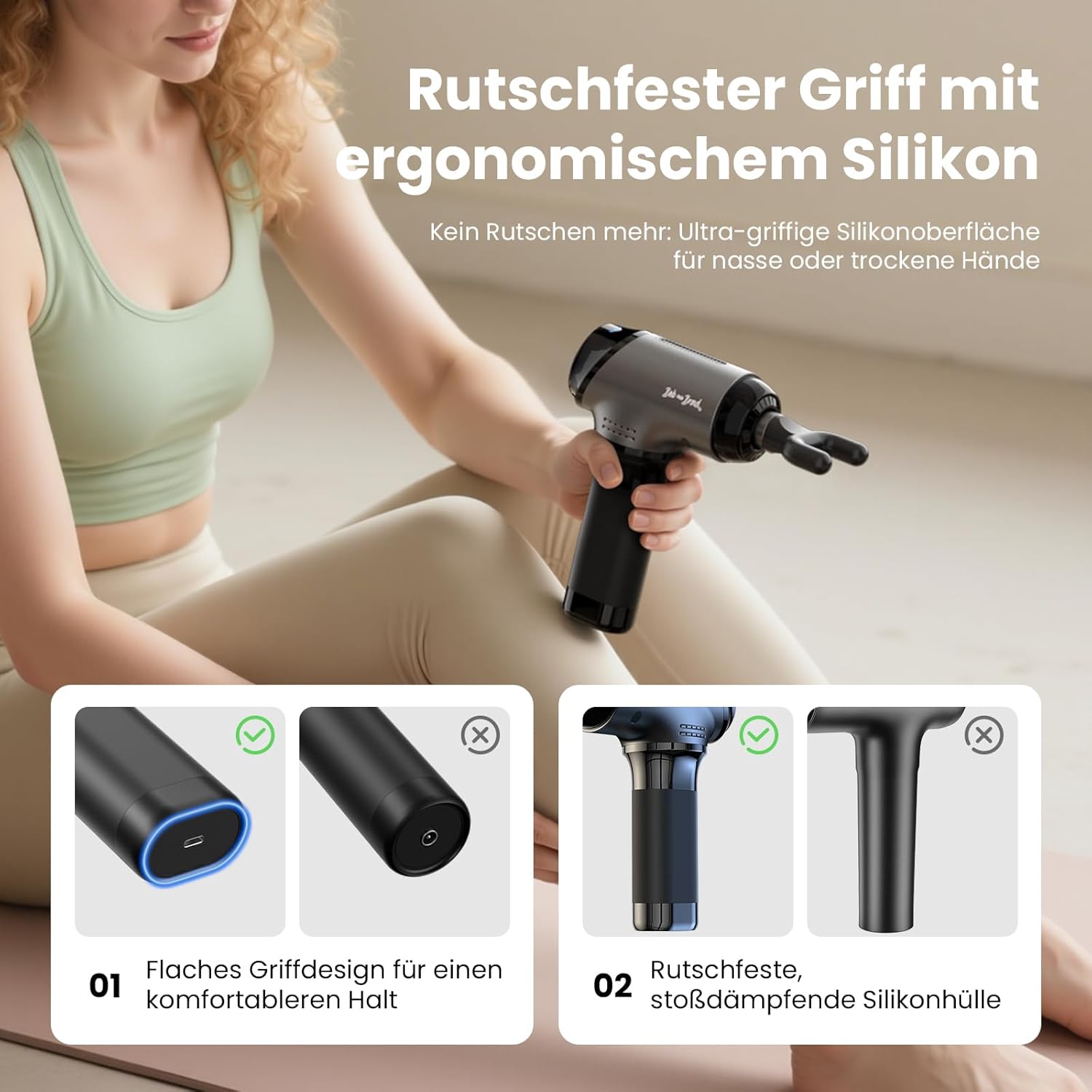 Bob and Brad T2 Massagepistole, Muskelmassagegerät mit 4000-mAh-Akku, 3200 U/min und 10 mm Amplitude, Percussion-Massagepistole mit USB-C-Aufladung, Geschenk für Männer und Frauen – Bild 6