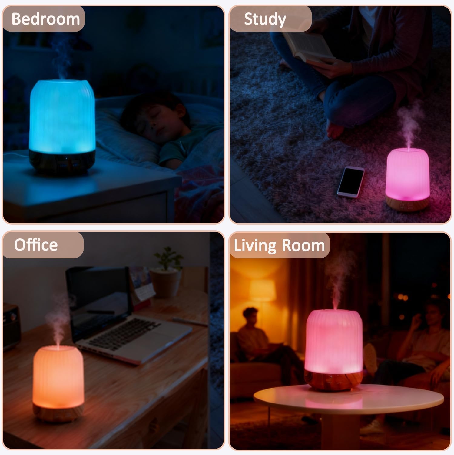 Aroma-Diffusor, 250 ml Diffusor ätherische Öle, Luftbefeuchter mit Timer, Duftöl-Diffusor mit 7 Farben LED, Aromatherapie-Diffusor für Duftöle, BPA-frei, Geschenk für Frauen – Bild 5