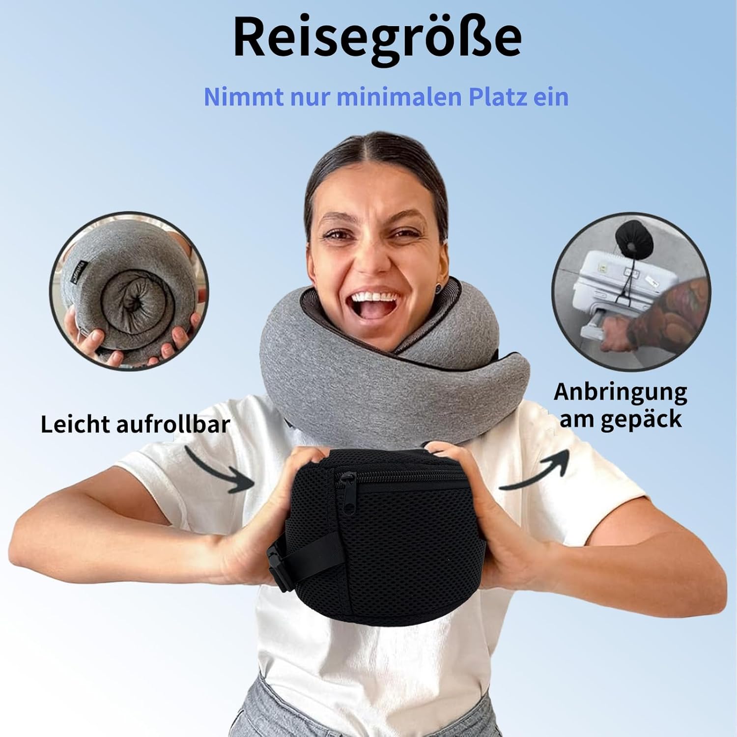 Dreamjoys Reisekissen, Flugzeug, Nackenkissen, Reisekissen, Kissen Flugzeug, Reisekissen, Memory-Schaum, ideal für Reisen mit dem Auto, Zug – Bild 5