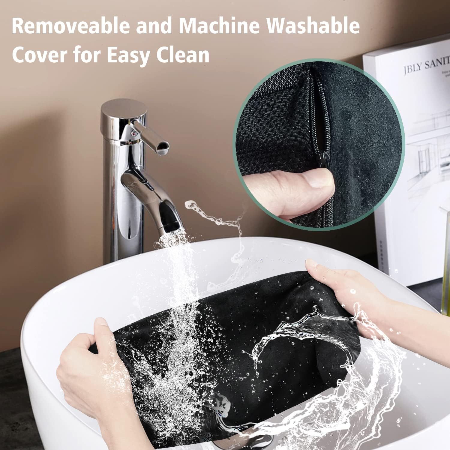 Verstellbare Fußstütze unter dem Schreibtisch, ergonomisches Fußstützenkissen mit Magic Tape für optionale Höhe, Memory-Schaum und rutschfester Unterseite für Zuhause, Büro, Flugzeug, Reisen – Bild 7