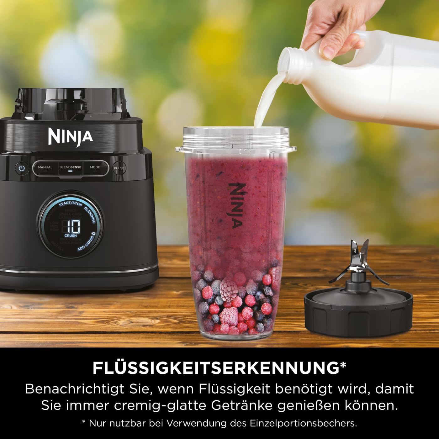 Ninja 2-in-1 Detect Power Mixer Pro, 1200 W mit Krug und Tassen, Smoothies-Mixen, Gemüsehacken und gefrorene Getränke, Schwarz, TB301EU – Bild 8