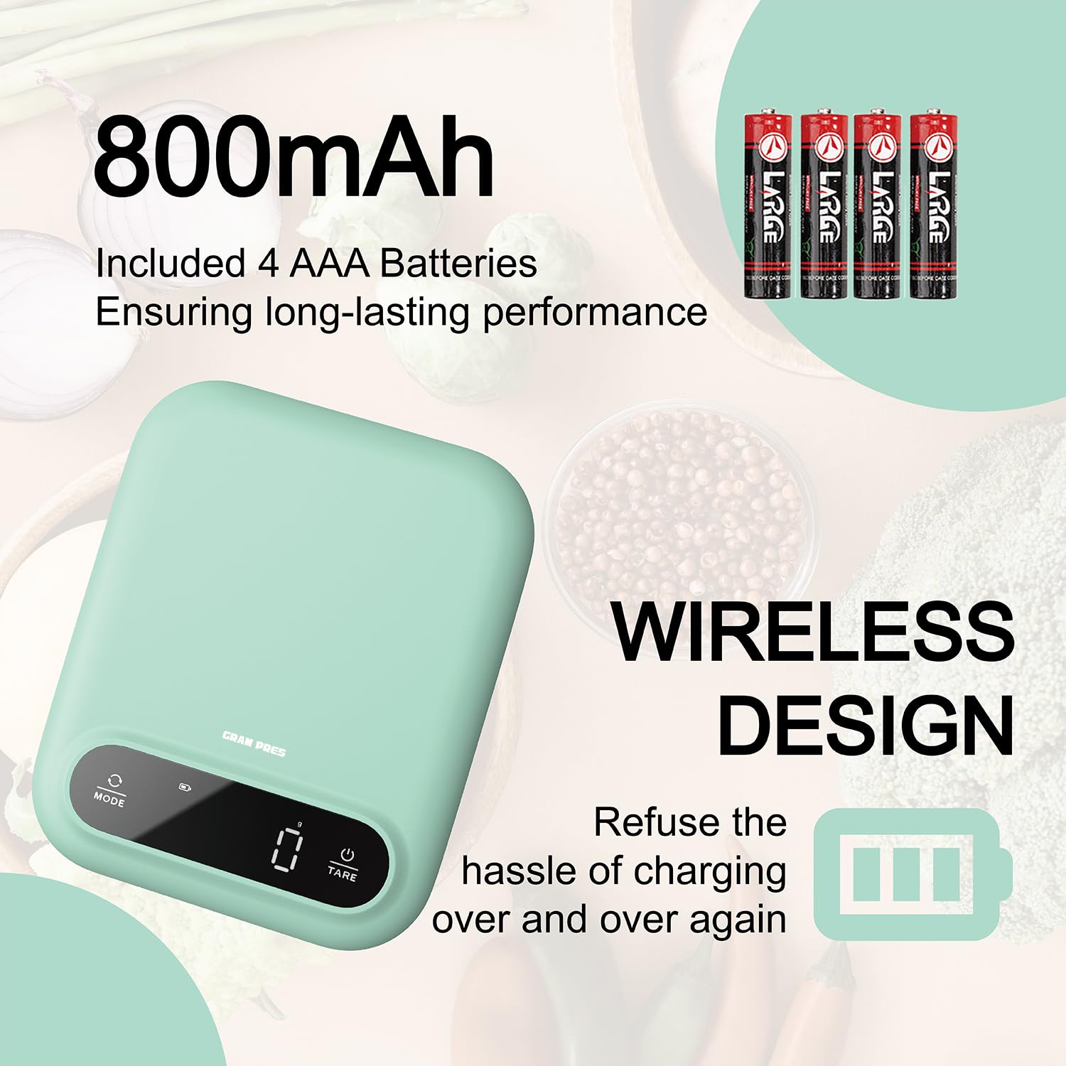 GRAM PRES Digitale Lebensmittelwaage 11 lb/0,01 oz, Küchenwaage mit digitalem Gewicht in Gramm und Unzen zum Abnehmen, Backen und Kochen, LED-Anzeige – Bild 7
