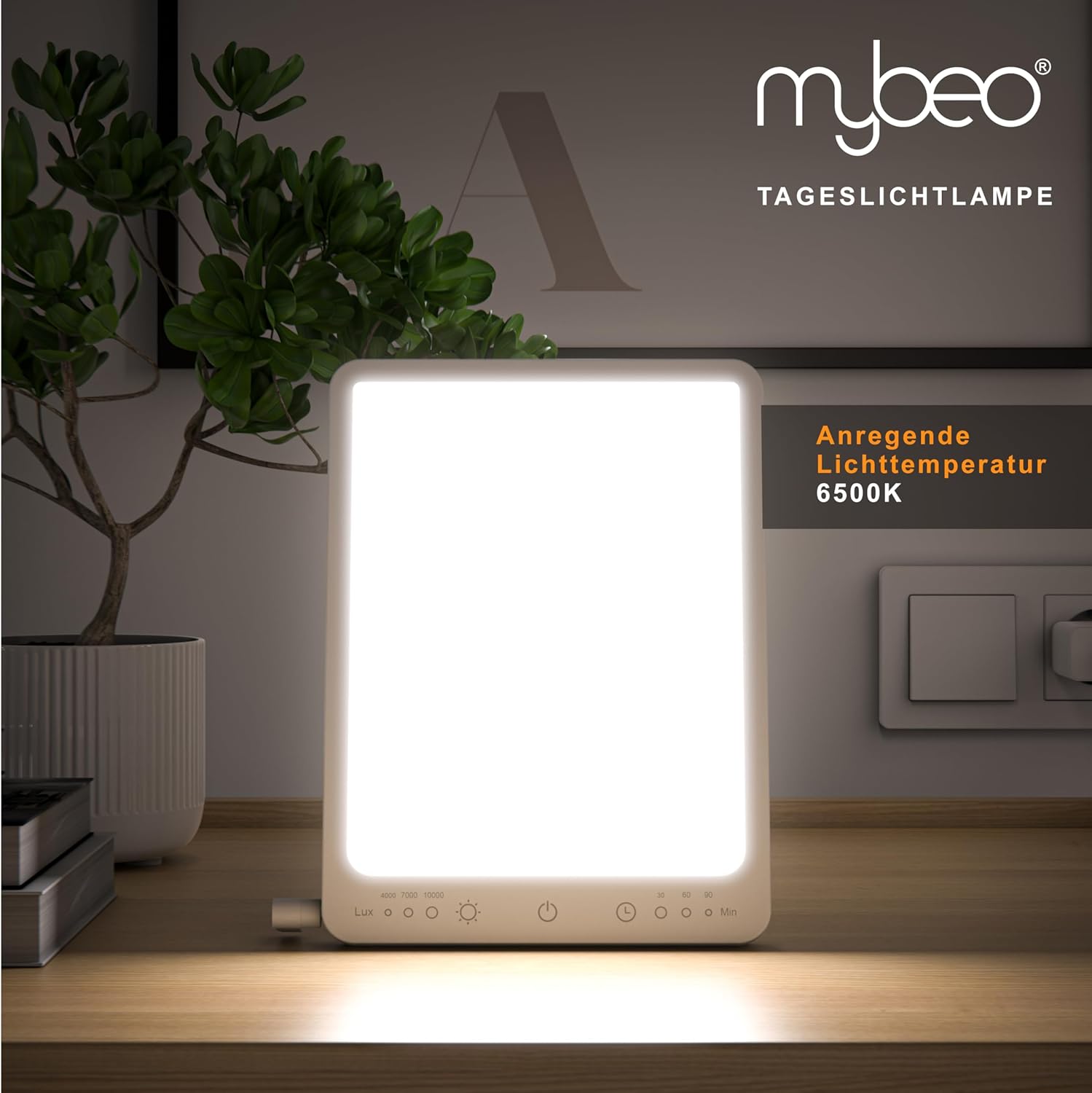 CSL – Tageslichtlampe dimmbar – Simulation von Tageslicht – LED-Lichttherapie – Tageslichtlampe – Flimmer- und UV-freie LED-Technologie – 3 Helligkeitsstufen – bis zu 10000 LUX – Bild 6