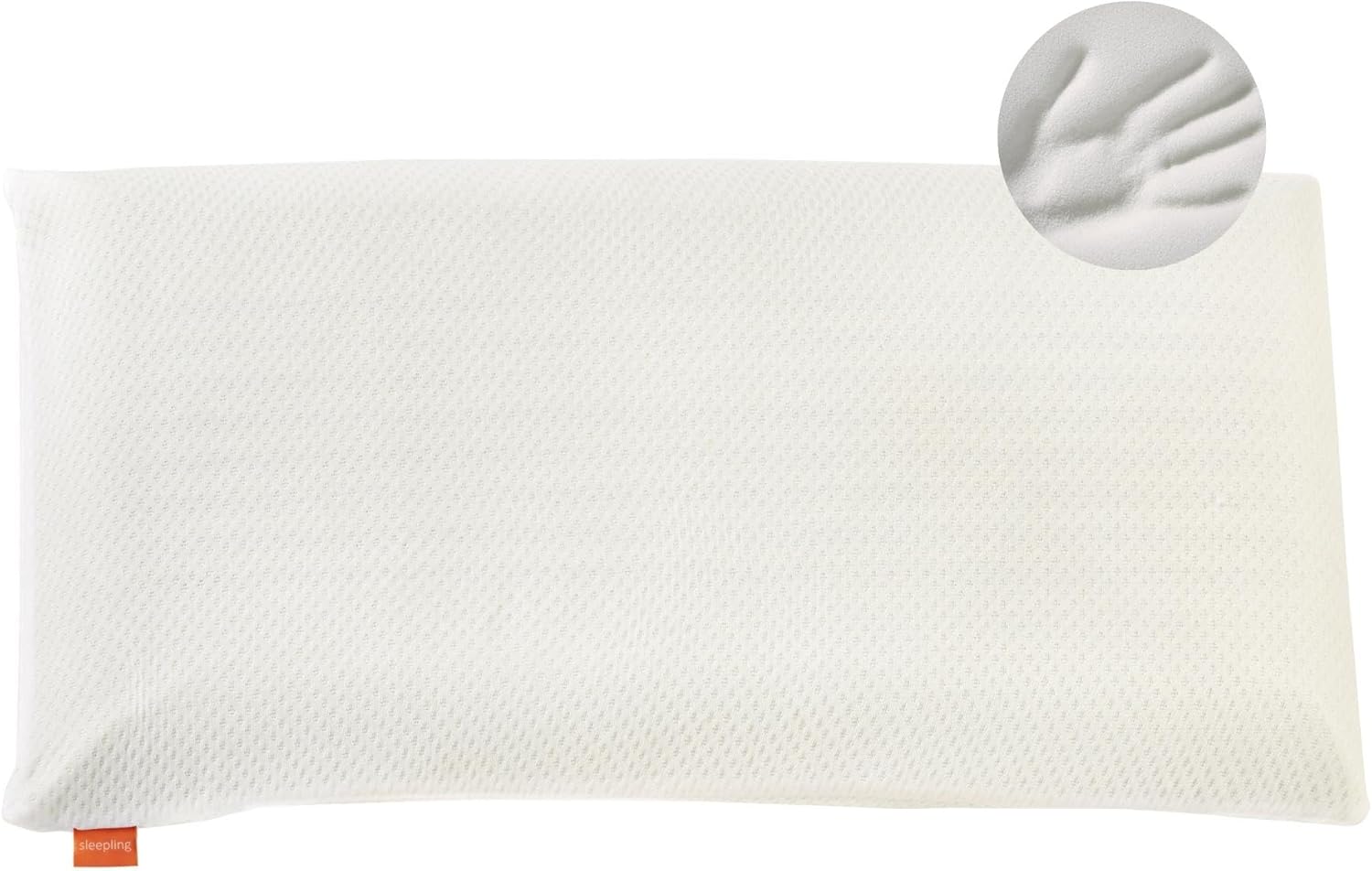 orthopädisches Nackenstützkissen von sleepling, extra festes hartes Visco-Kissen, 40 x 80 cm, viskoelastisches Kissen, Memory-Schaum, waschbar, Ökotex, hergestellt in der EU, weiß