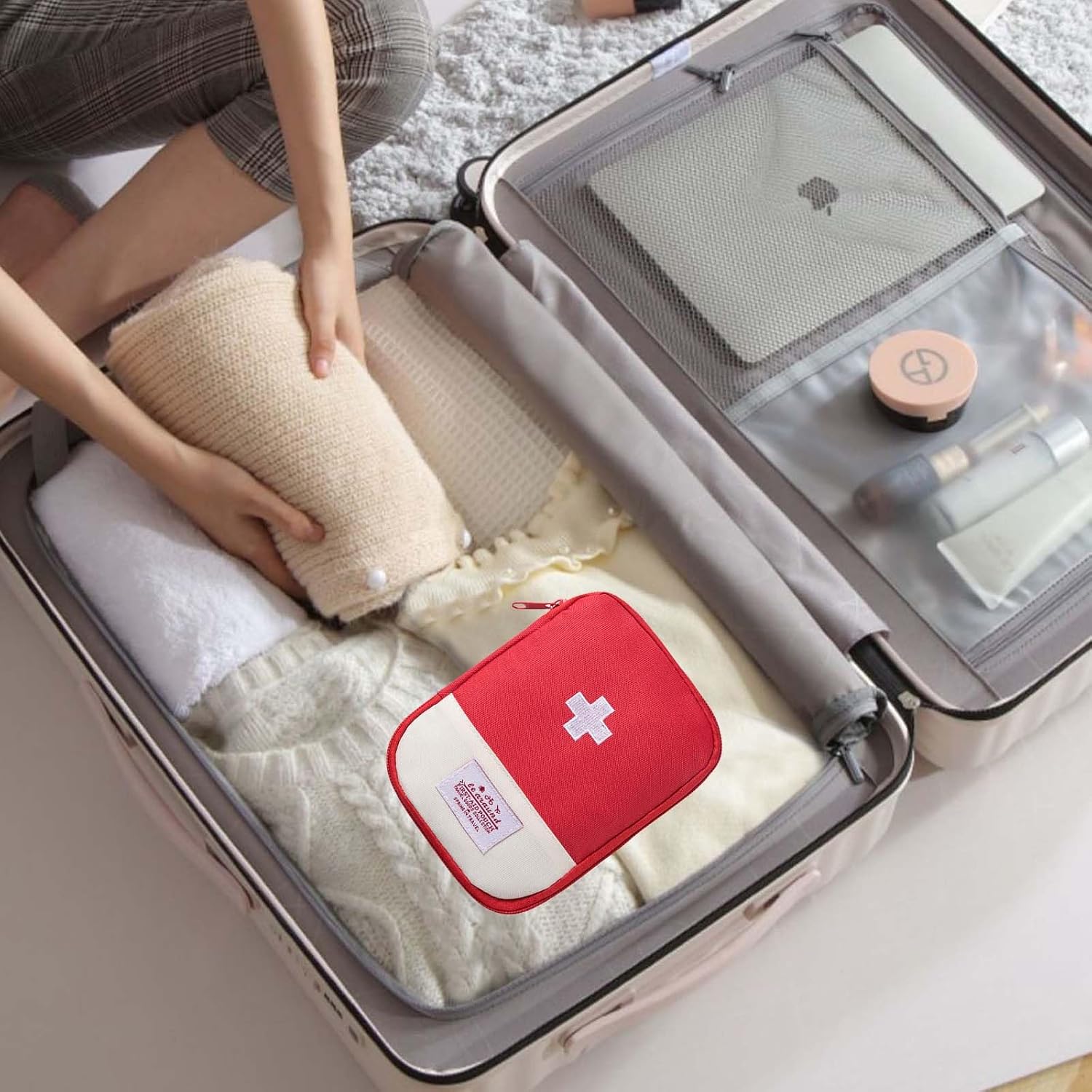 Leere Erste-Hilfe-Tasche, klein, tragbare Medizintasche, Mini-Erste-Hilfe-Tasche, leer, Erste-Hilfe-Set, Outdoor, Reise-Apothekentaschen, Medizintaschen, Notfalltasche – Bild 7