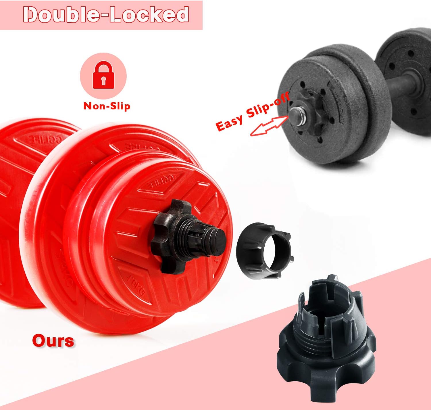 CCLIFE Hanteln Set 2er Kurzhanteln Langhanteln verstellbar Hantelset 20/25/30/40kg professionelle Hantel mit Verbindungsstahlrohr Gewichten – Bild 5