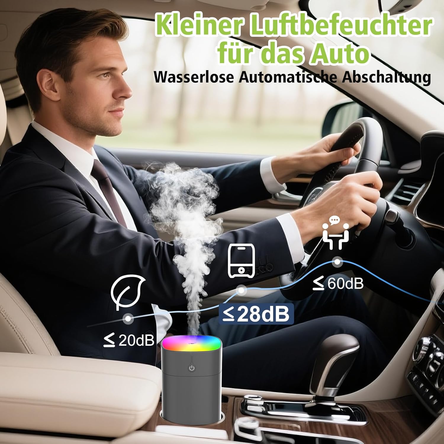 Tragbarer Mini-Luftbefeuchter für Schlafzimmer, Aroma-Diffusor für Zuhause, persönlicher Tisch-Luftbefeuchter für Pflanzen, Raumduft-Aroma-Diffusor, 2 Modi, Nachtlicht, automatische Abschaltung – Bild 4
