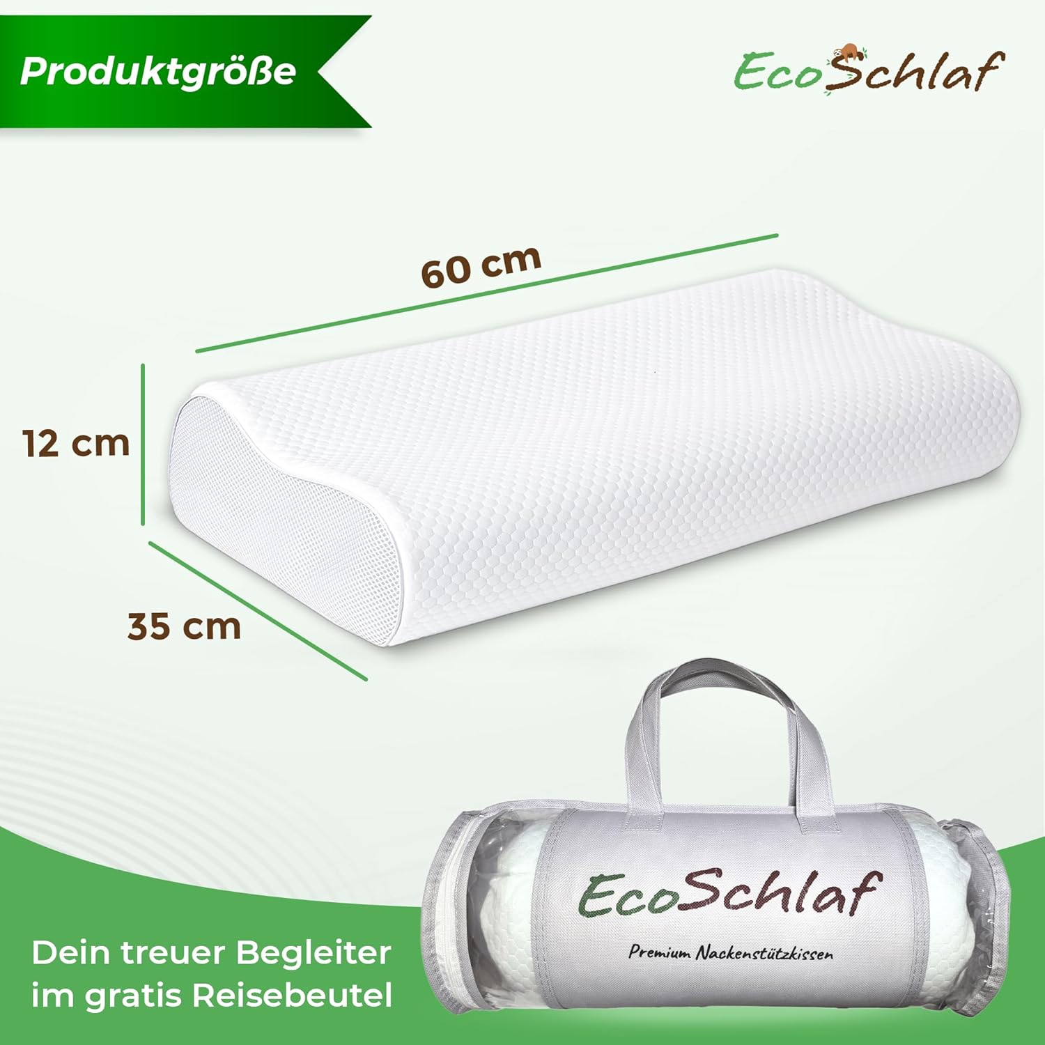 Orthopädisches Kissen, Premium Nackenstützkissen, zertifiziert, Seitenschläferkissen, Nackenkissen aus weichem Memory-Schaum, ergonomisches Kissen, Nackenschmerzen, Anti-Schnarch-Kissen (weiß) – Bild 6