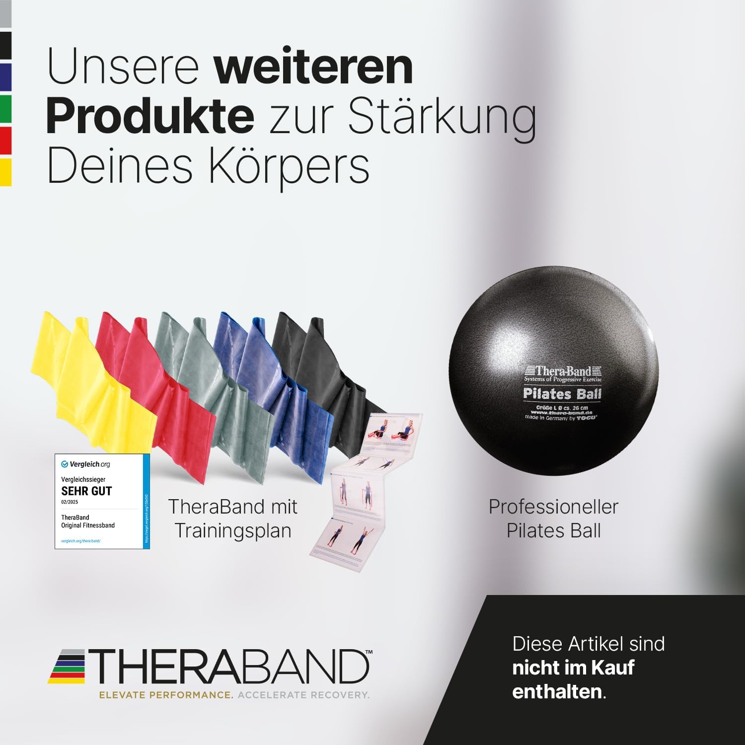 TheraBand 2,50m inkl. Türanker + Tasche | Widerstandsbänder | Terrabänder | Gymnastikband | Fitnessband | Stretchband | Heimtraining, Krafttraining, Rückenübungen, Therapie, Reha | 100 % Naturlatex – Bild 9