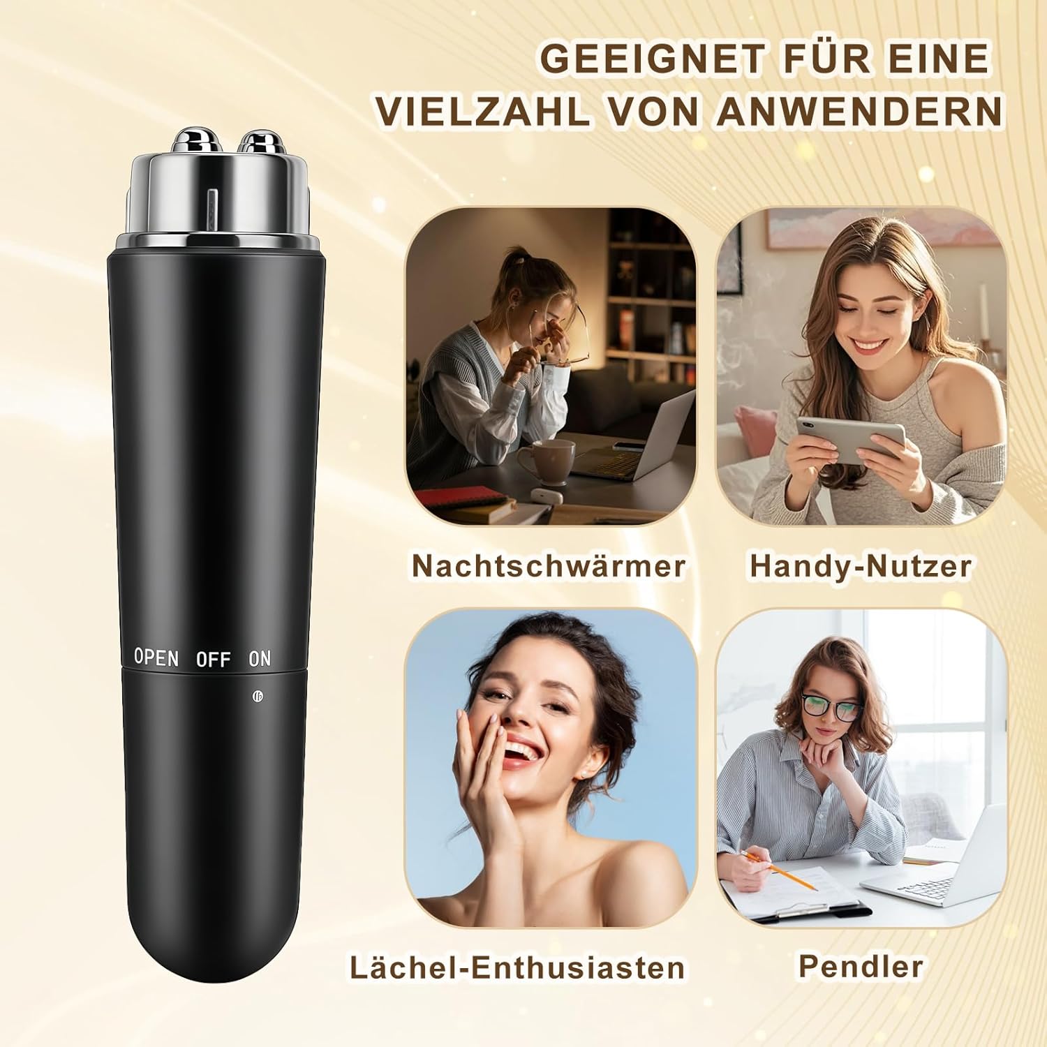 TNSLAND 4-in-1 elektrisches Gesichtsmassagegerät – Mini-Akupressur-Massagegerät für Gesichtsmassage, kleines Massagegerät mit elektrischem Gesichtsmassagegerät inklusive Gua-Sha-Schaber für Zuhause und den täglichen Gebrauch – Bild 7