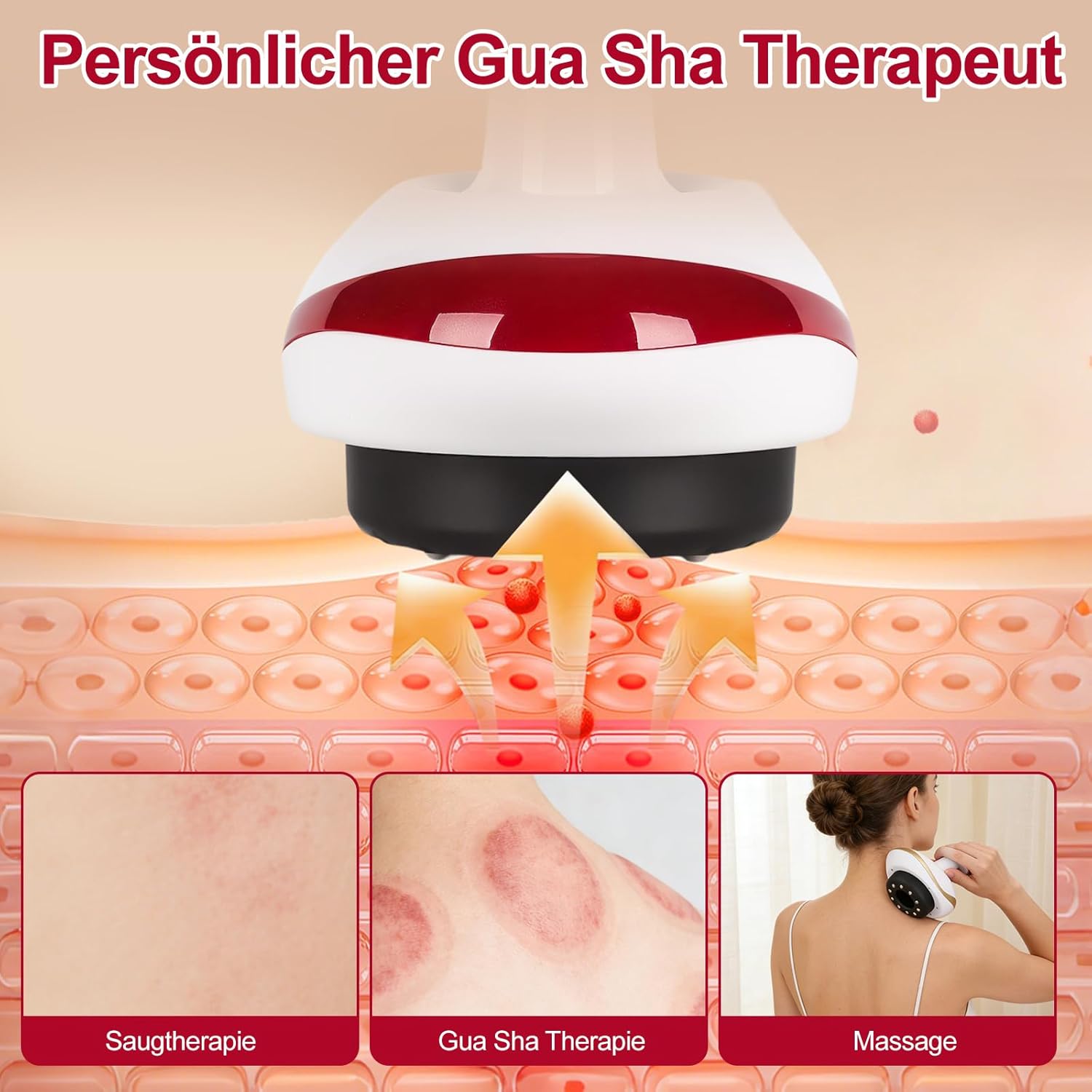 4-in-1 elektrisches GuaSha-Massagegerät – 6 Stufen Anti-Cellulite-Gerät, elektrisches Schröpfgerät mit Wärmefunktion, kabelloses Design-Vakuum-Massagegerät, Schröpfmassagegerät für eine bessere Durchblutung – Bild 5