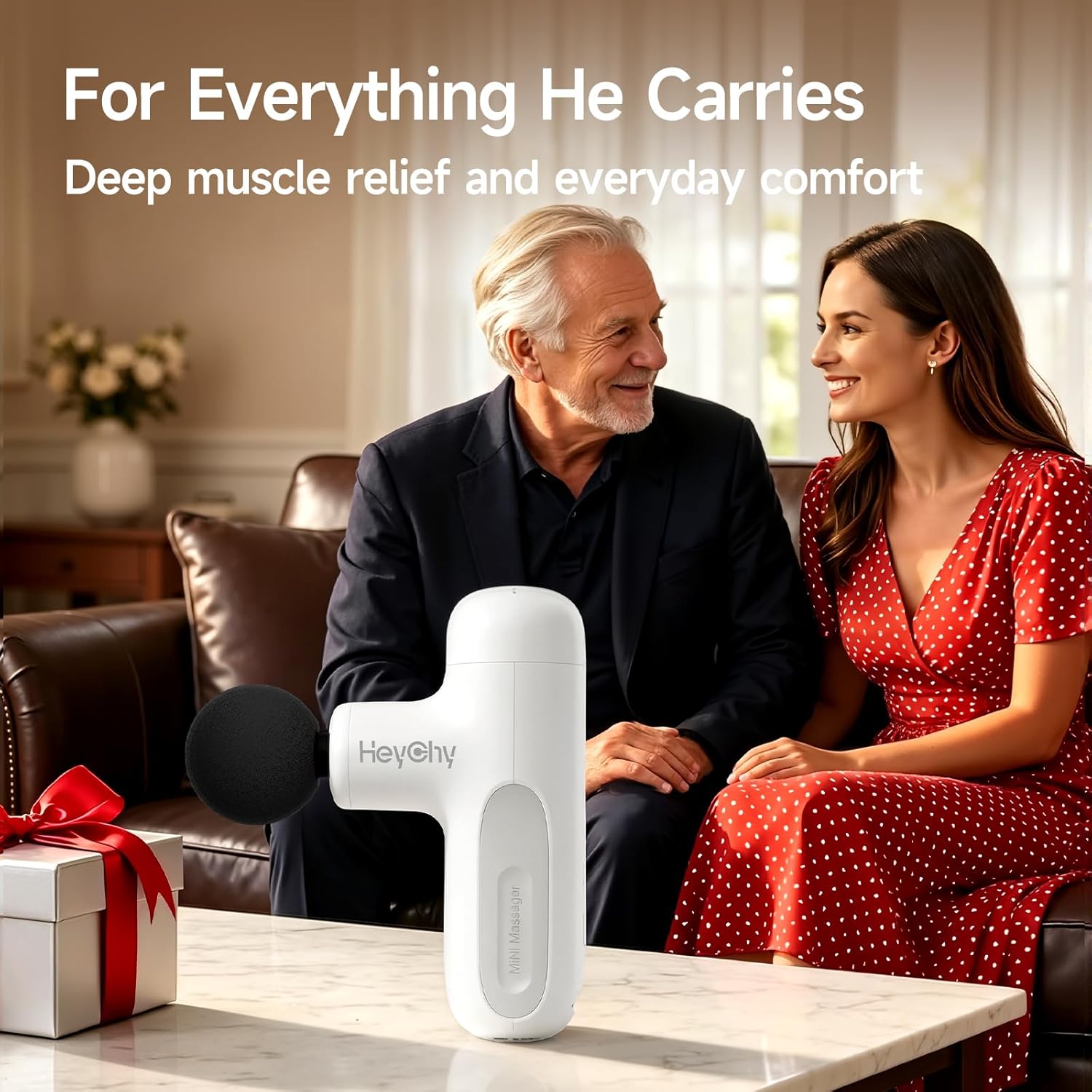 Super Mini Massagepistole für tiefes Gewebe, Handheld mit 4 Aufsätzen, Leise und reisetauglich zur Linderung von Rücken- und Muskelschmerzen (Weiß) – Bild 9