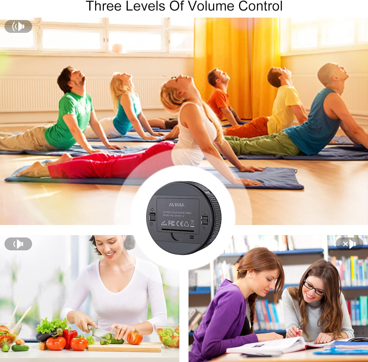 AVINIA Küchentimer, LED, magnetisch, digital, Countdown, Countup-Timer, visueller Timer, für Kinder, Senioren, Lehrer und für Klassenzimmer, Hausaufgaben, Kochen, Fitness, Backen, Lernen – Bild 5