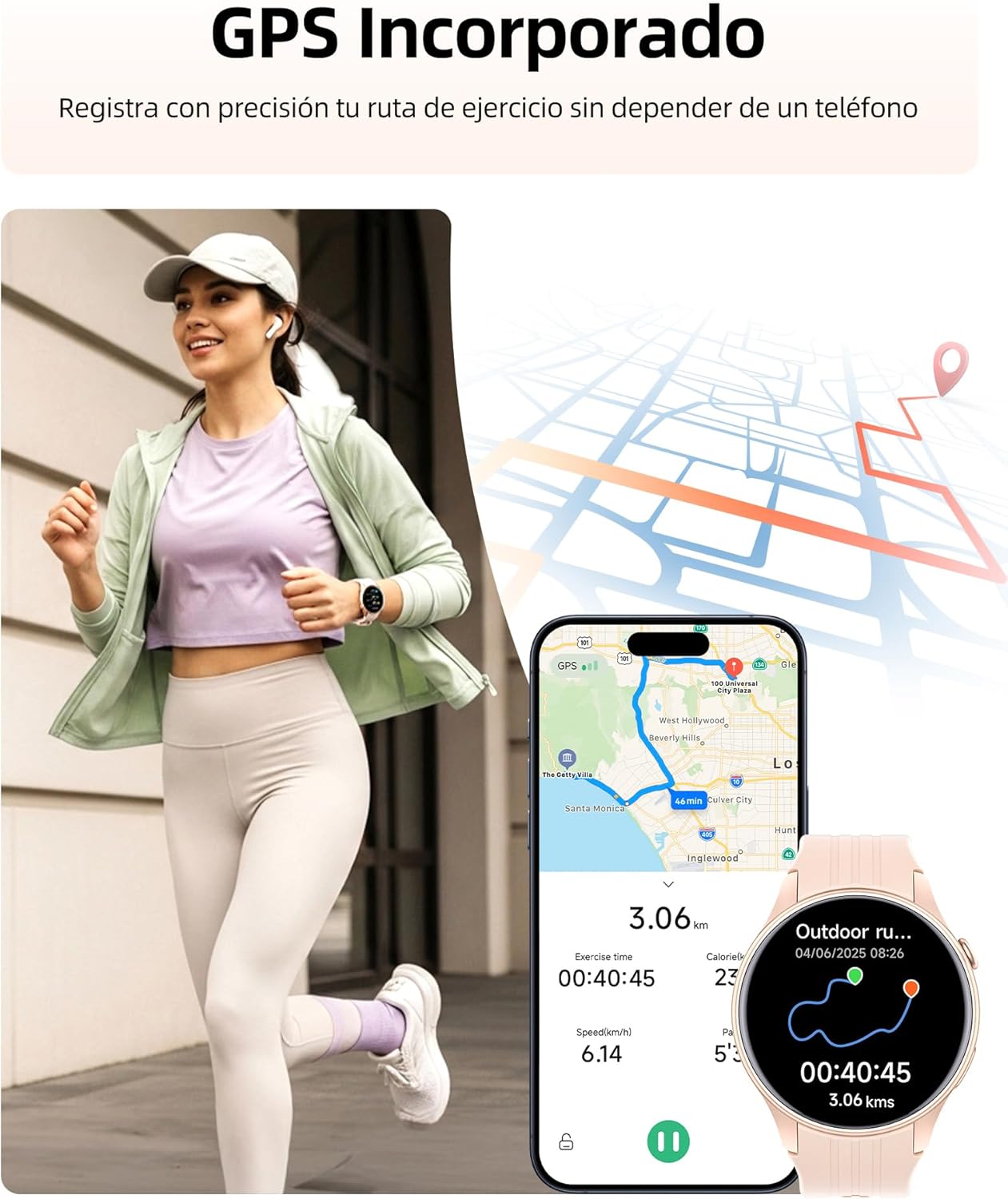 Parsonver Smartwatch mit GPS, Fitnessuhr mit Bluetooth-Telefonfunktion, 100+ Sportmodi, Herzfrequenz, Schlaf, Stress, SpO2, IP68 wasserdicht, Smartwatch für Android und iPhone (Roségold, 43 mm) – Bild 2