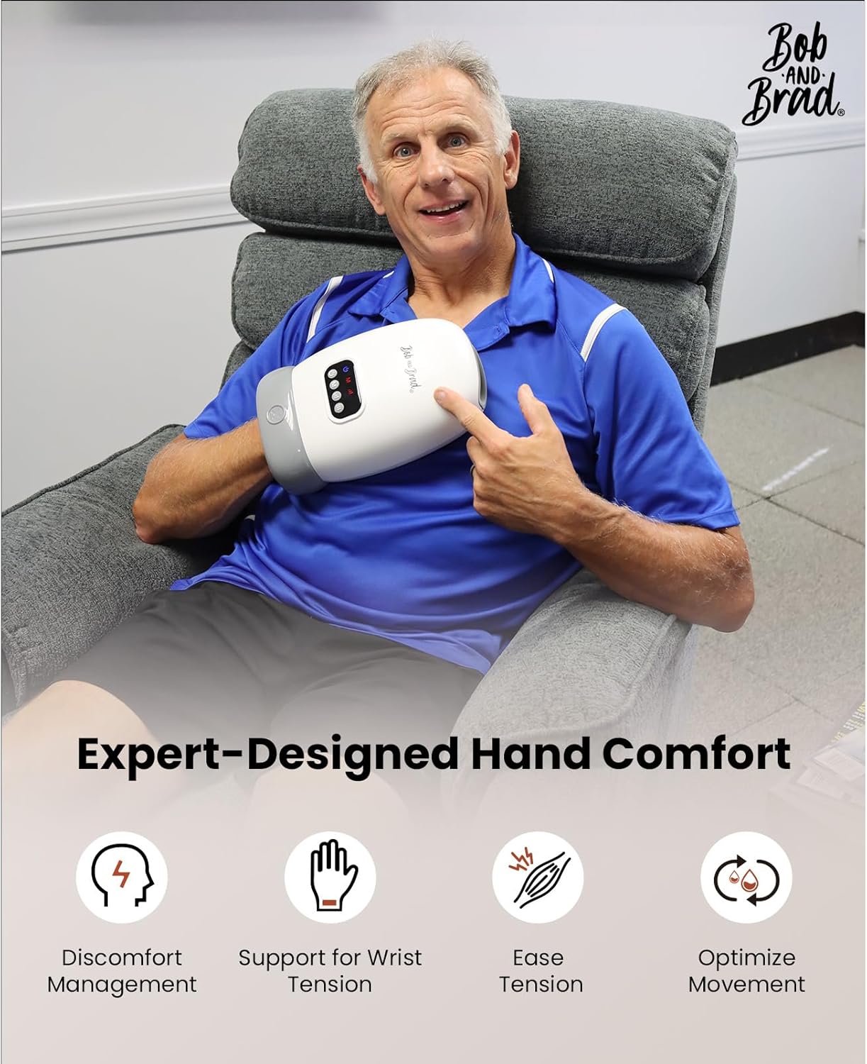 BOB AND BRAD H60 Handmassagegerät mit Wärme und Kompression, elektrische Handmassage bei Arthritis und Karpaltunnelsyndrom, Massagegerät zur Schmerzlinderung für Handgelenk und Finger, Geschenke für Männer und Frauen – Bild 5
