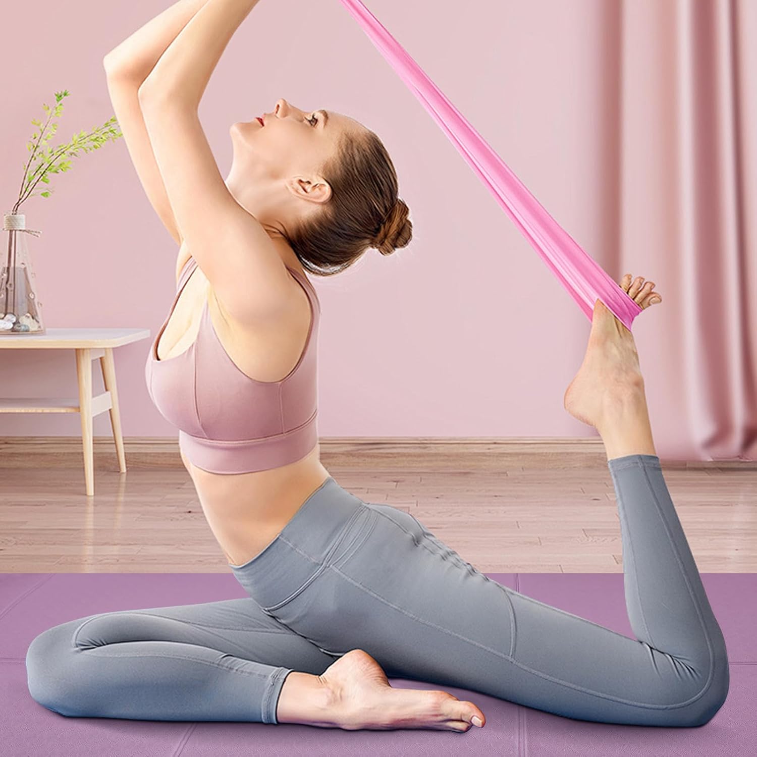 Faltbare Yogamatte, tragbare Fitnessmatte, Reise-Yogamatte, rutschfeste Sportmatte aus TPE für Pilates, Gymnastik, Training und Reisen, 183 x 61 x 0,5 cm – Bild 5