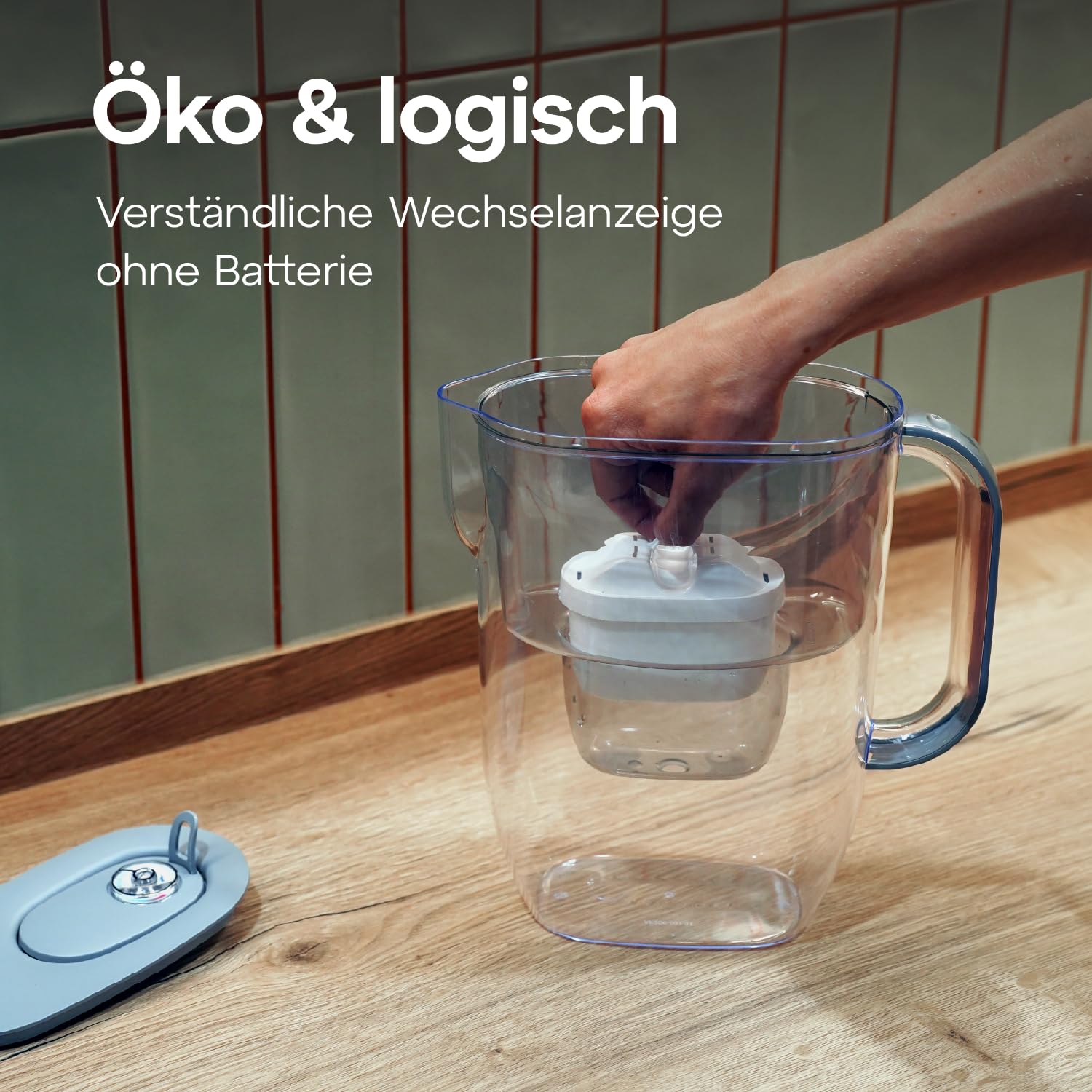 AQUAPHOR Frischwasserfilterkanne 3,2 L – Filterkanne mit 3 Maxfor+ Kartuschen – Trinkwasserfilter reduziert Kalk & Chlor – Für Kaffee, Tee & Trinkwasser – Grau – Bild 7