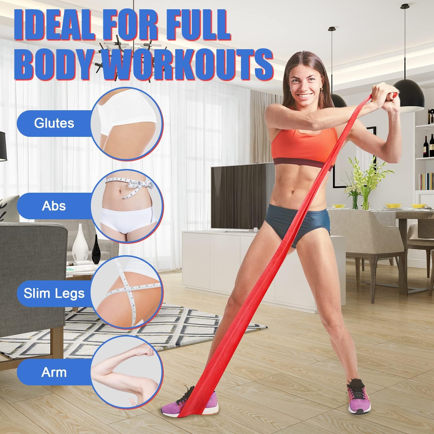 Widerstandsbänder 3er-Set, Fitnessbänder mit 3 Widerstandsstufen, Widerstandsbänder, Übungsbänder mit Tragetasche, ideal für Yoga, Pilates – Bild 3