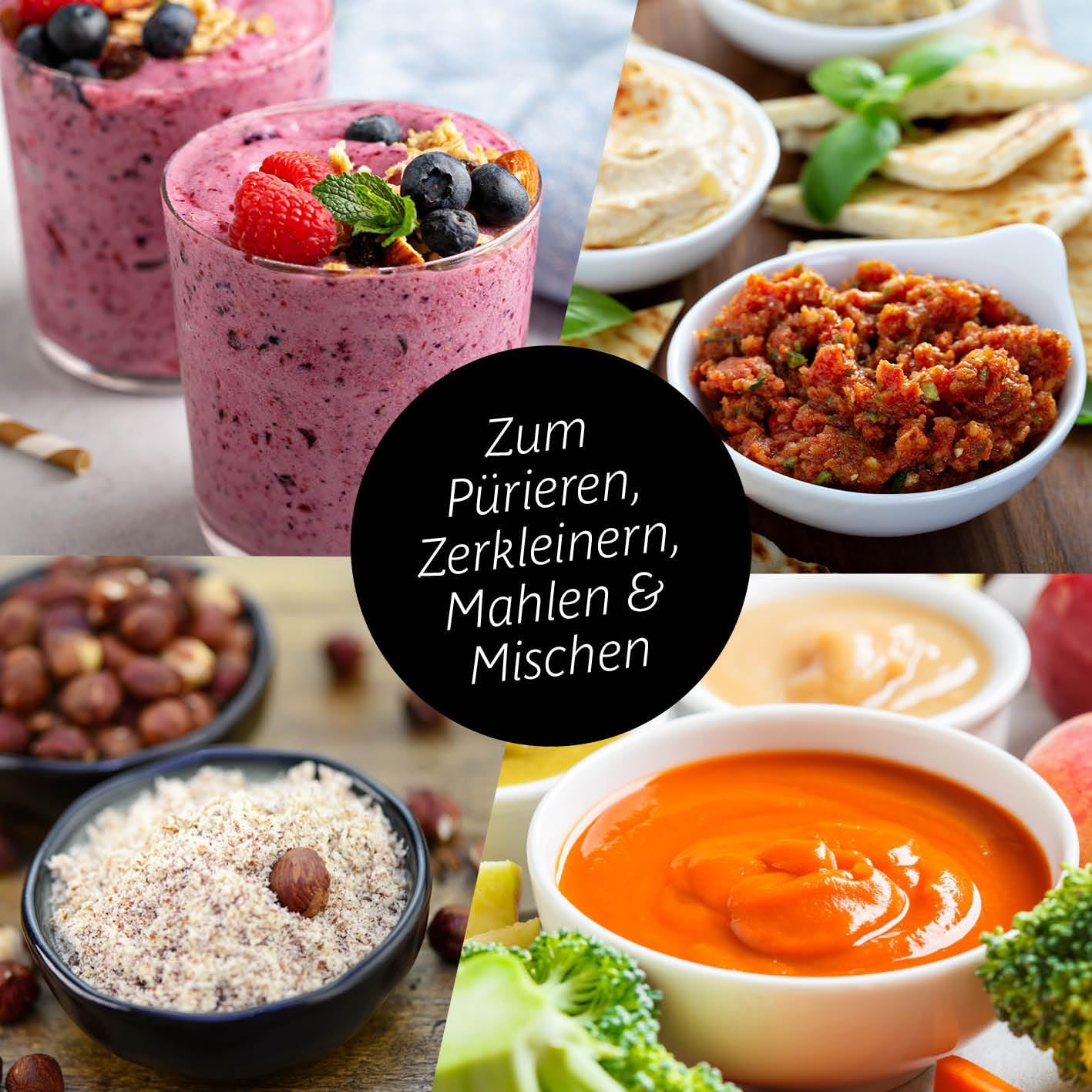 GOURMETmaxx Mr. Magic 4-teiliger Mixer, Smoothie-Maker mit 400-W-Power-Basis, inklusive Kreuzmesseraufsatz, 500-ml-Becher und To-Go-Deckel, kompakter Standmixer für Shakes und mehr – Bild 9