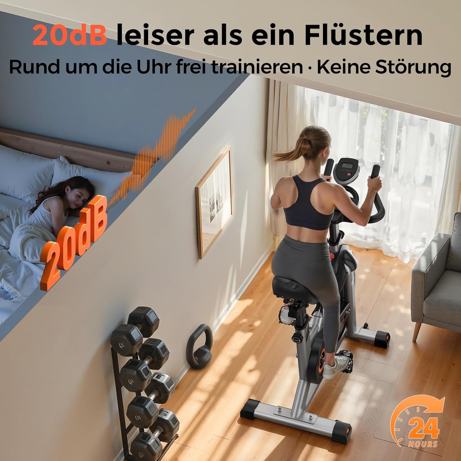 【2026 Aktualisiert】YOSUDA Heimtrainer Fahrrad, Leises Hometrainer Fahrrad mit einstellbarem magnetischem Widerstand, LED-Monitor, Tablet-Halter, Spining Bike Inndoor für Kardiotraining zu Hause – Bild 4