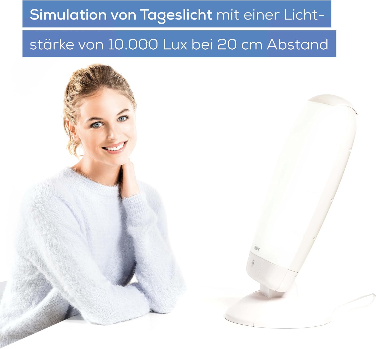 Beurer TL 80 Tageslichtsimulation, Tageslichtlampe mit stufenloser Neigungsverstellung – Bild 2
