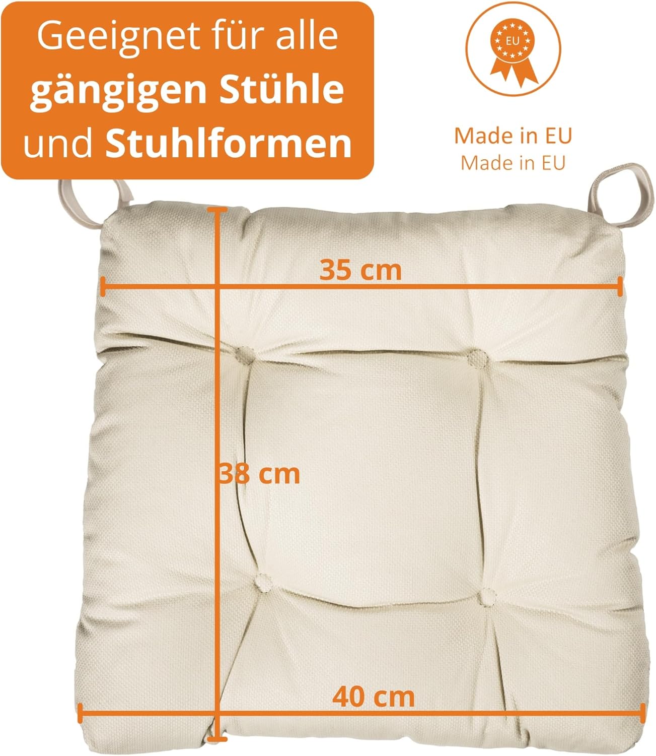Sleepling 190195-P Basic 20 bequeme Stuhlkissen/Sitzkissenauflagen für den Innen- und Außenbereich – Bild 2
