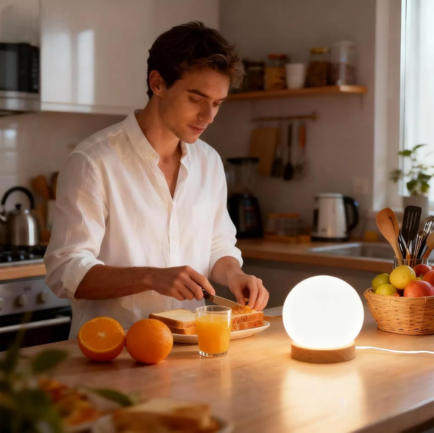 Tageslichtlampe, Simulation von Tageslicht, flimmer- und UV-freie LED-Technologie, Tageslichtlampe mit Fernbedienung, 3 Farbtemperaturen, Dimmer und Timer – Bild 5