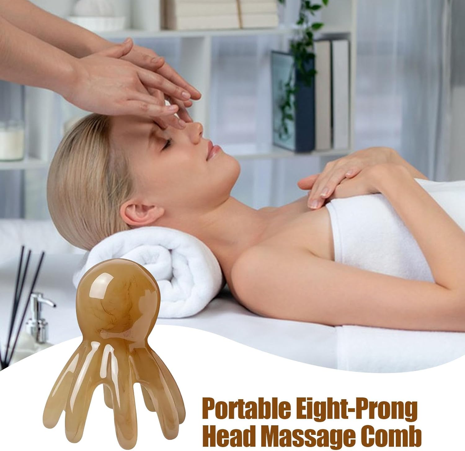 Massagewerkzeug für Kopfhaut – Entspannungswerkzeug gegen Stress in Krakenform | Tragbares Entspannungsgerät für Damen, Schultern, Nacken, Körper, Dusche, für Zuhause, Dusche, Reisen – Bild 3