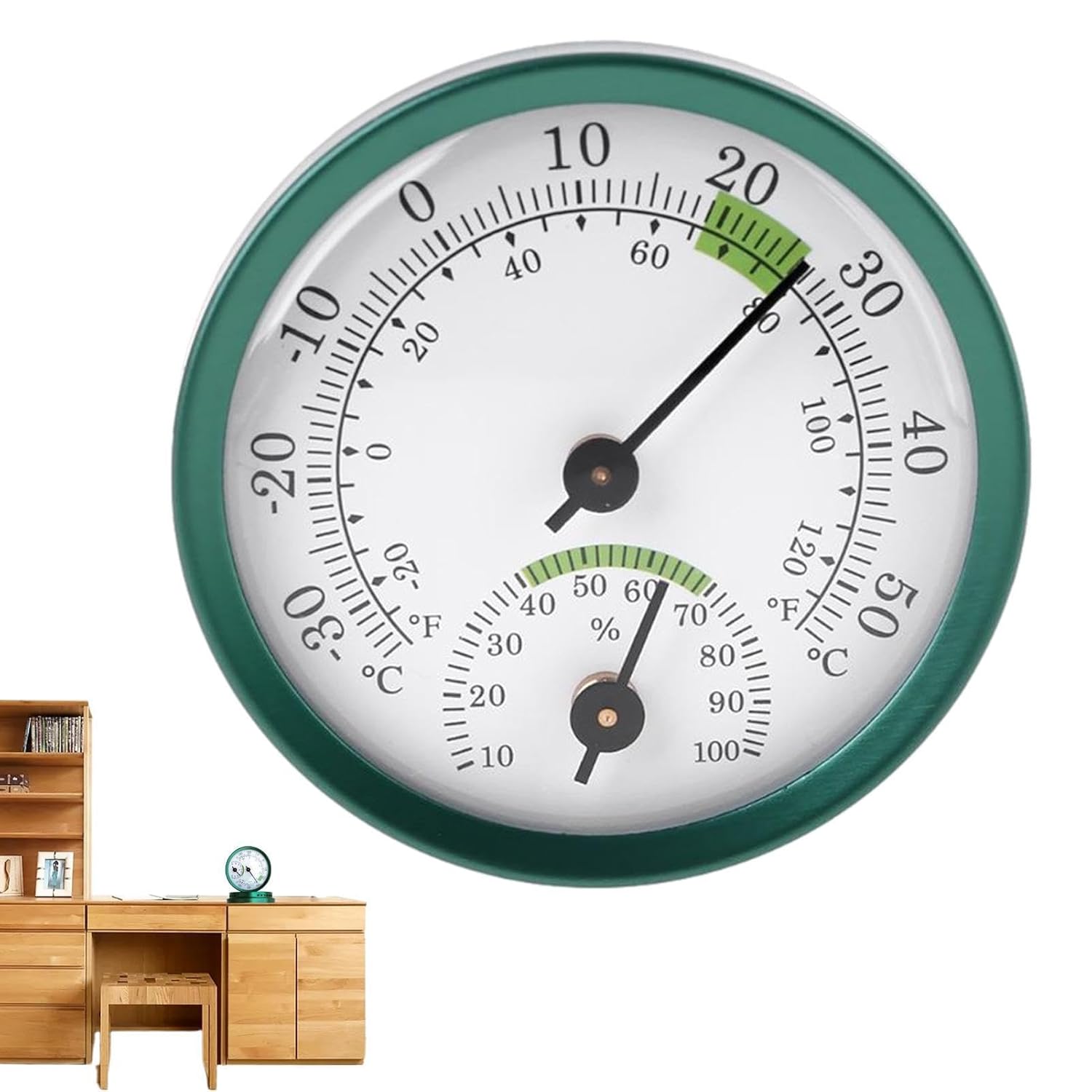 Außen-Terrassenthermometer – Luftfeuchtigkeits-Hydrometer für Zuhause, Doppel-Hand-Hygrometer, kabelloses Wandthermometer, Schimmeltest-Set, Innen-Humidor-Feuchtigkeitsmonitor – Bild 6
