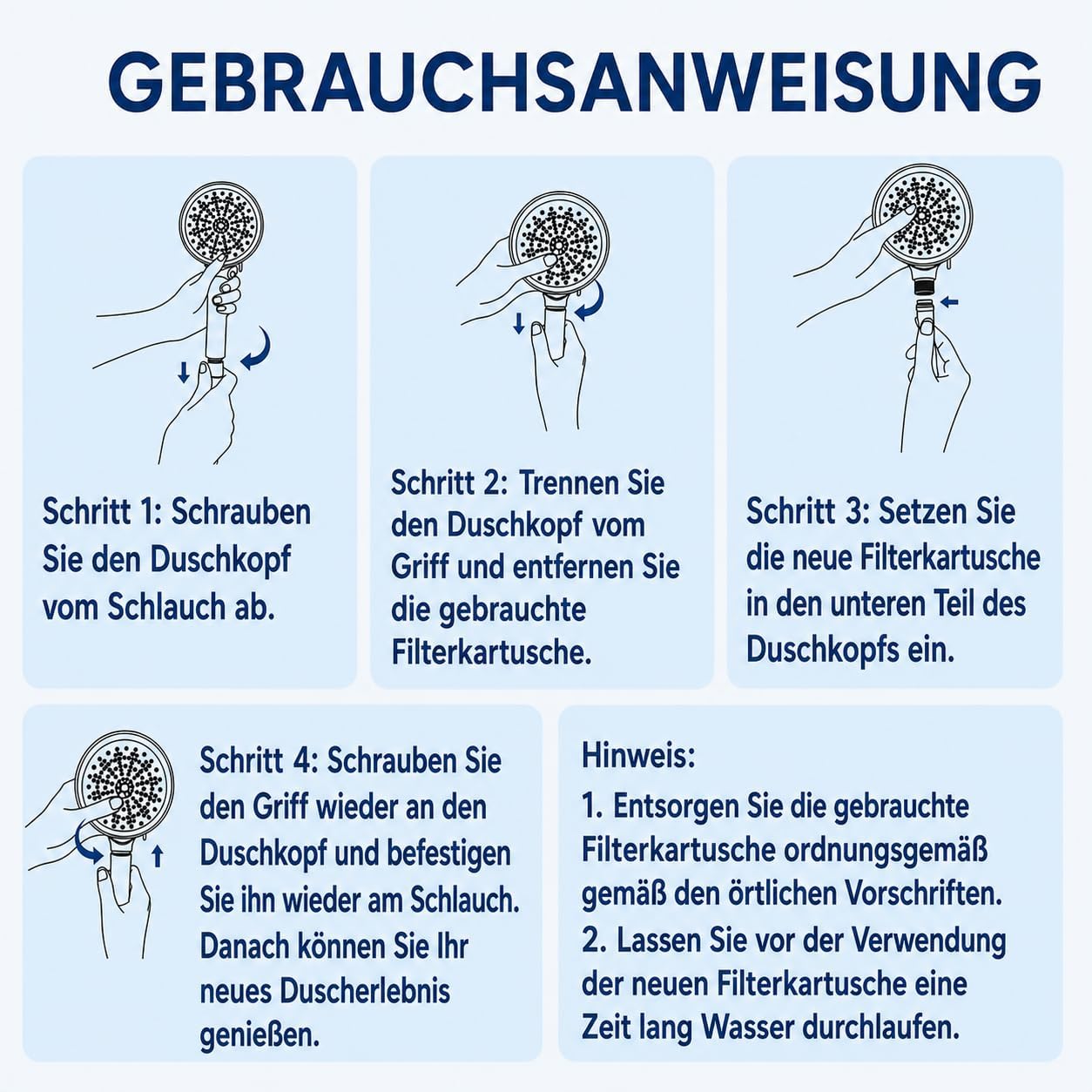 Cobbe 2er-Pack Filter für Duschkopf mit ASIN B0CSYYD9HD, B0CXP5WM77, B0CXP12QDQ..., 20 Schichten Ersatzfilter für hartes Wasser, Reinigung und Entfernung von Chlor und Schadstoffen – Bild 6