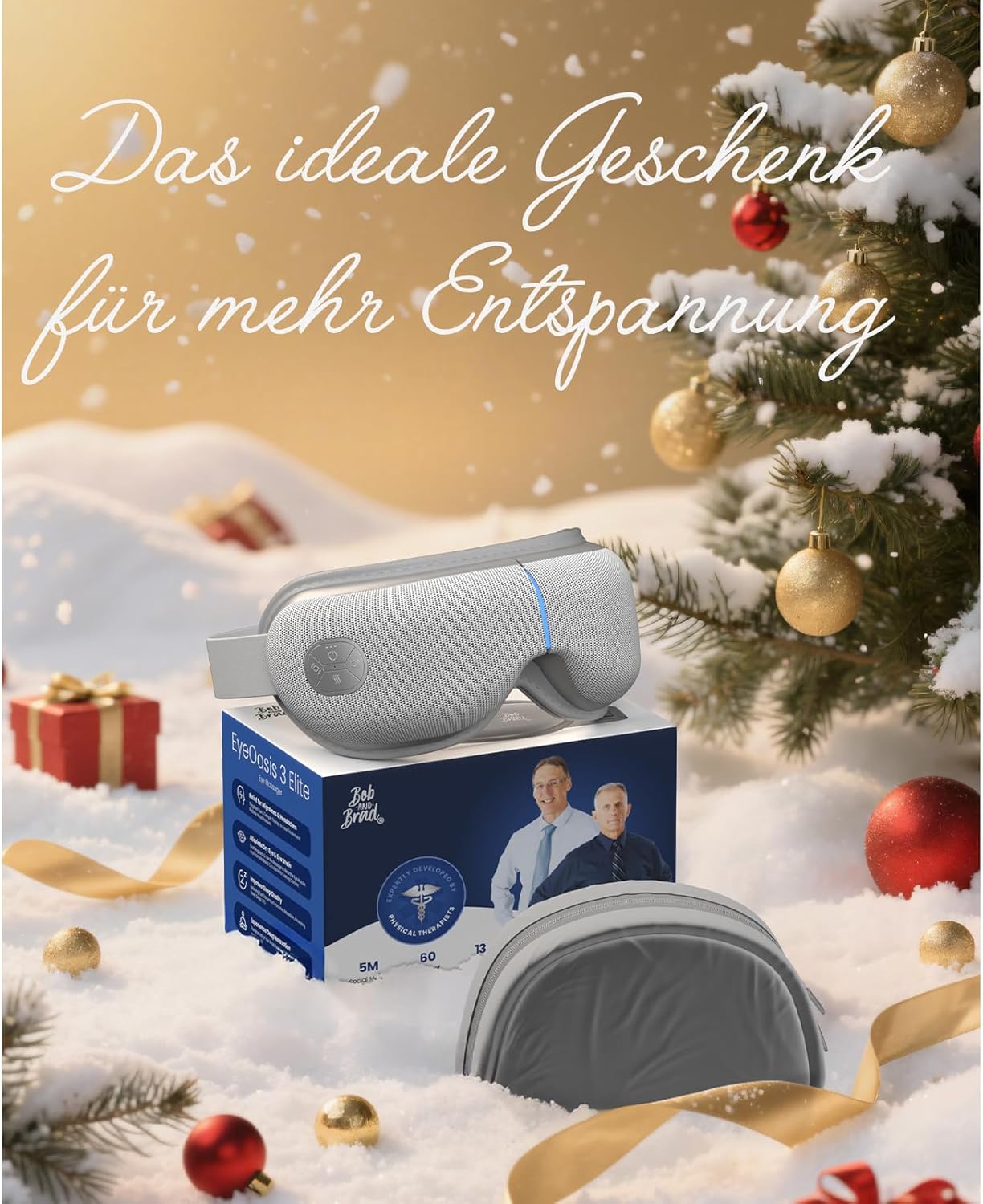 BOB AND BRAD Augenmassagegerät Grau mit Wärme und Kälte, elektrische Augenmaske EyeOasis 3 Elite gegen Migräne, trockene Augen und Verspannungen, Geschenke für Frauen, Männer, Sie und Ihn – Bild 8