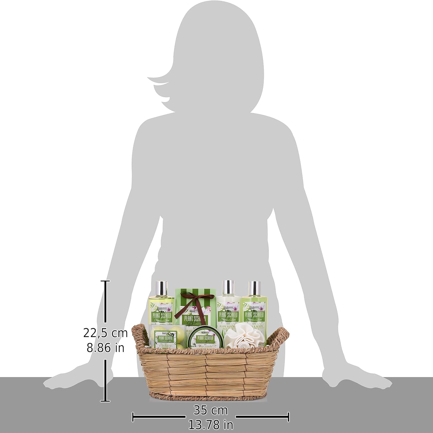 Brubaker Cosmetics Bade- und Duschset – Duft Aprikose, Granatapfel und Aloe Vera – 11-teiliges Geschenkset im Weidenkorb – Bild 8
