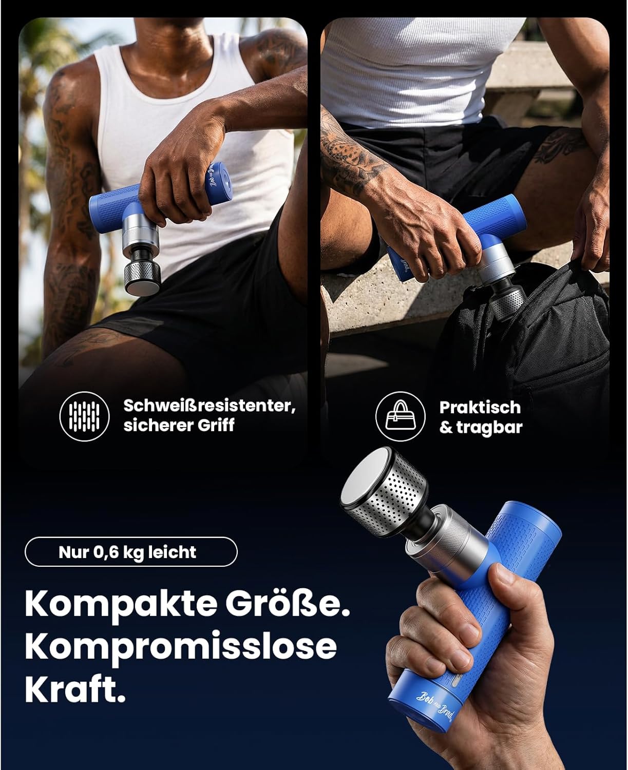 BOB AND BRAD A7 Pro Massagepistole mit Wärme und Kälte, 11-mm-Amplituden-Massagepistole, tragbares Mini-Tiefengewebe, 3200 U/min, professionelles leises Massagegerät gegen Schmerzen, Geschenk für Vater, Mutter – Bild 7