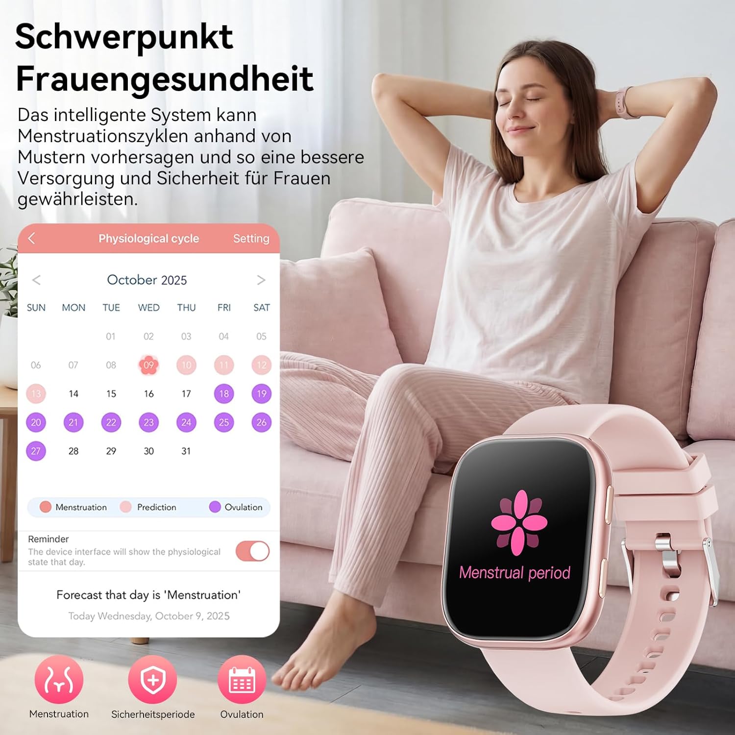 Smartwatch Damen Herren mit 7 Armbändern & Geschenkbox, 1.83" HD Smartwatch mit Bluetooth-Anruf, Fitness Tracker mit SpO2, Pulsmesser, Schlafmonitor, Schrittzähler, IP68 Wasserdicht, 100+ Sportmodi – Bild 7
