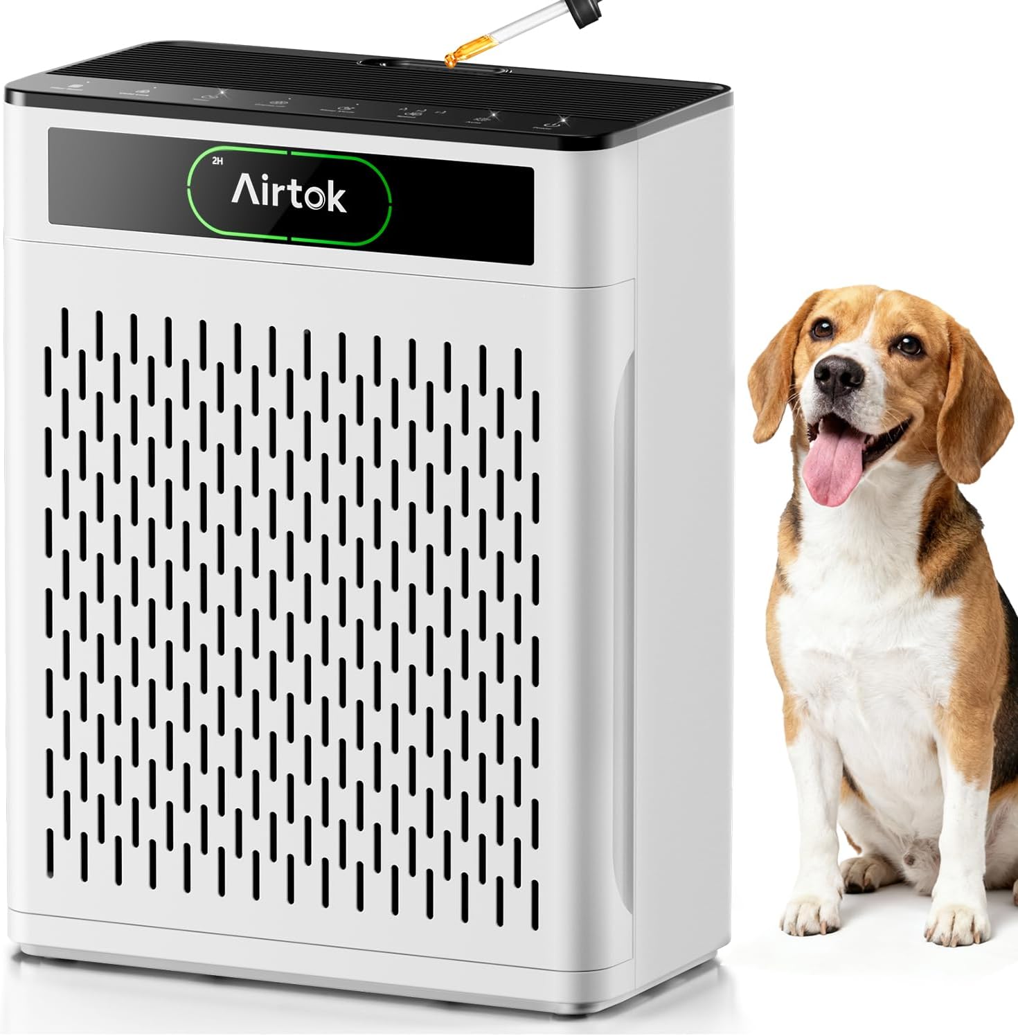 AIRTOK Luftreiniger, Luftreiniger Allergiker Für Räume bis zu 170m², mit waschbarem Filter, PM 2.5 Luftqualitätsmonitor, Schlafmodus, Aromatherapie, HEPA Luftfilter gegen Staub Pollen Gerüche