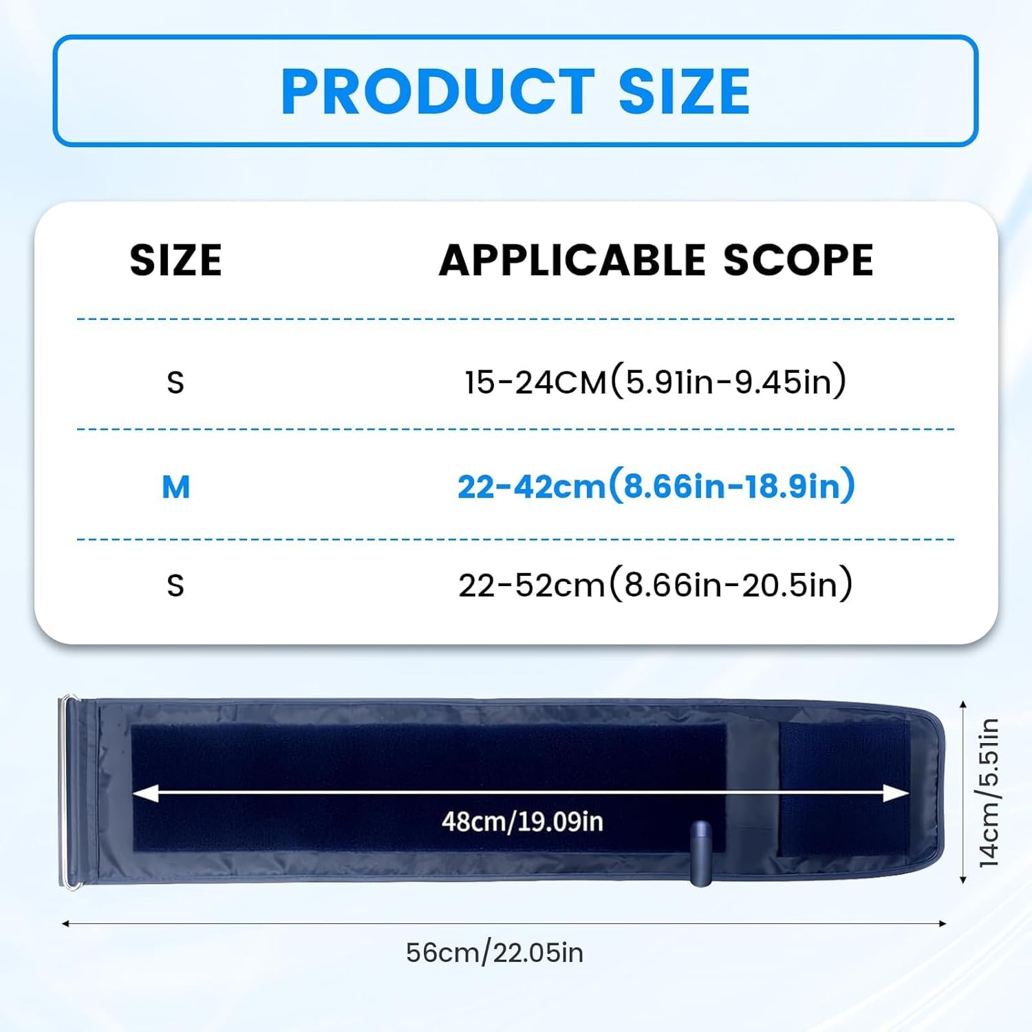 Blutdruckmanschette für Maschine, 22–42cm mittlere Blutdruckmessgeräte-Manschette mit 6 Universalanschlüssen, verstellbarer digitaler BP-Monitore, Ersatzgurt für Erwachsenen-Oberarm, BloodPressure Cuf – Bild 3