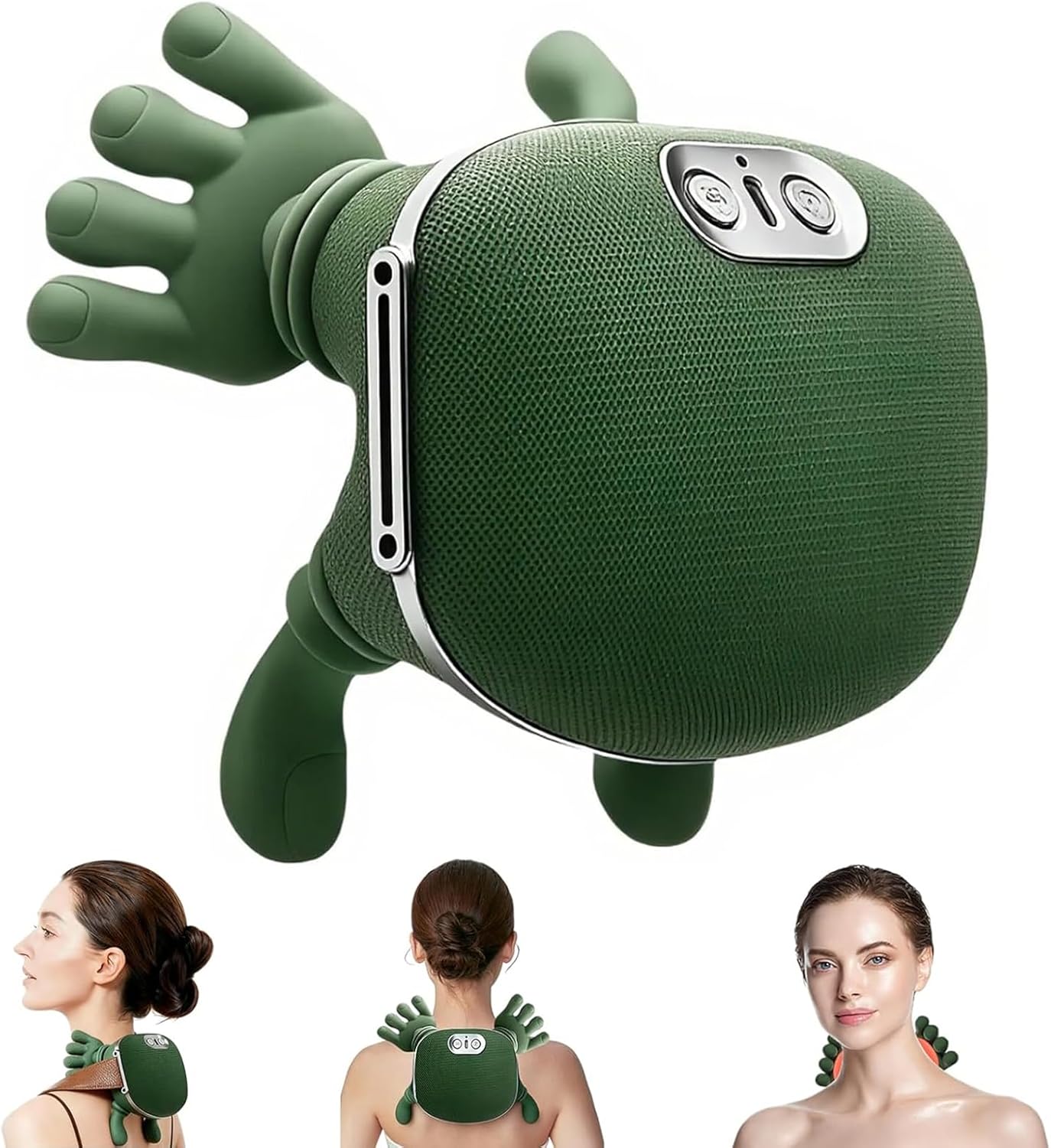 Massagegerät, 4D-Nackenmassagegerät mit Wärme, elektrisches USB-Schultermassagegerät, 3 Modi und 2 Wärmeeinstellungen, tragbares Nacken- und Schulter-Shiatsu-Massagegerät für Zuhause, Büro und Reisen